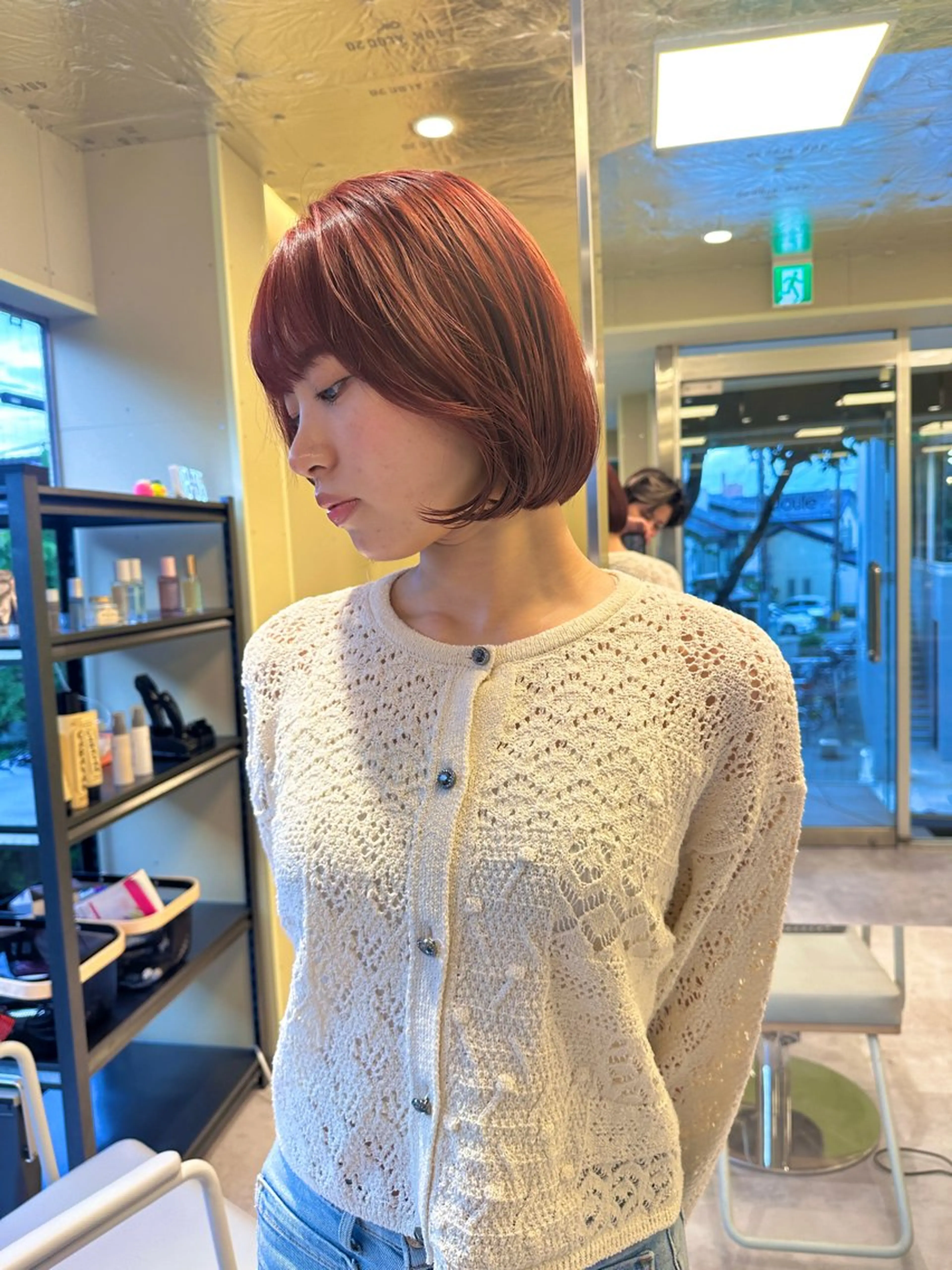 ショート カット ヘアカラー ボブ/ぱつっとボブ/ 谷口 海星のヘアスタイル