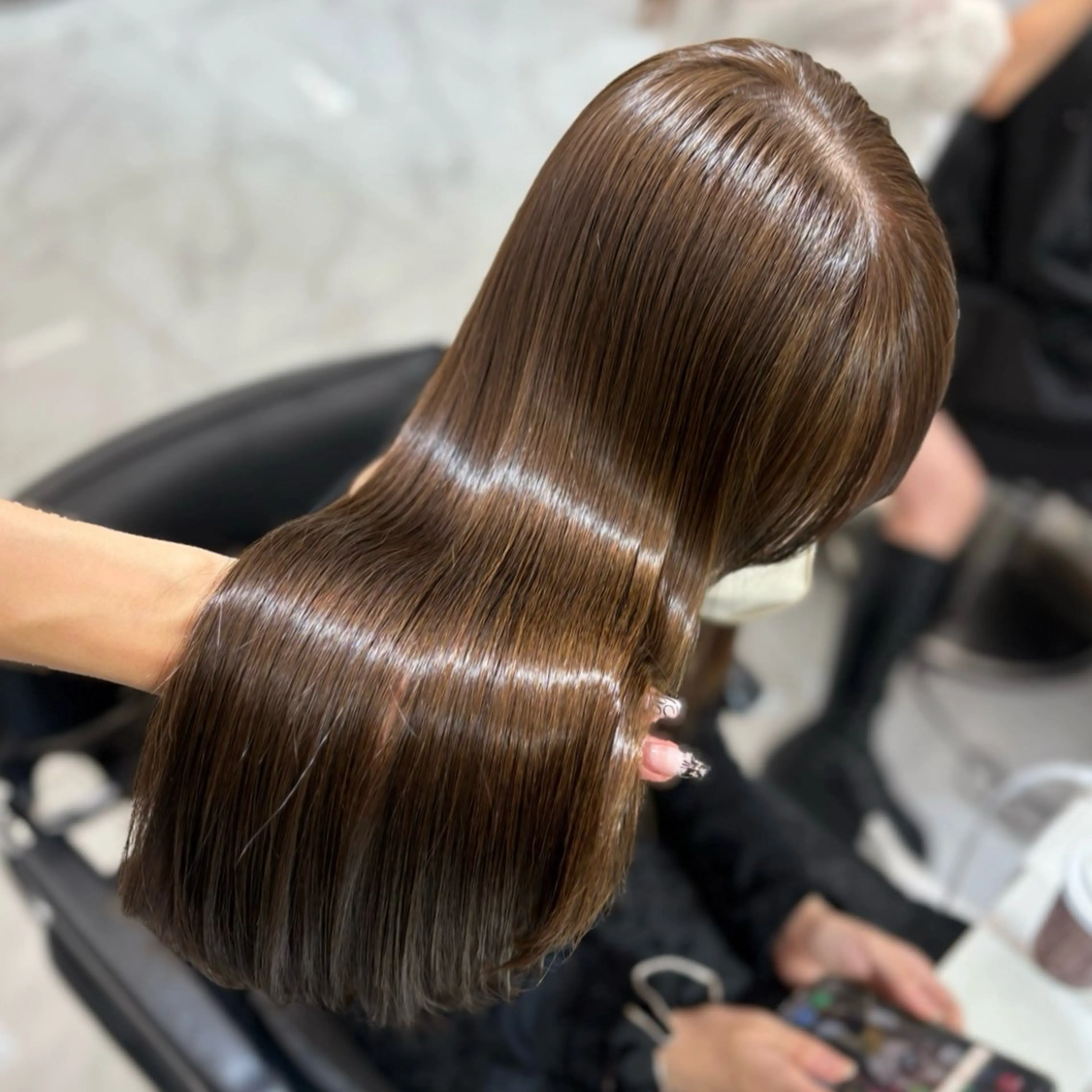 セミロング カラー トリートメント 上品韓国ヘア🩶艶髪 🩶渋谷/aoiのヘアスタイル