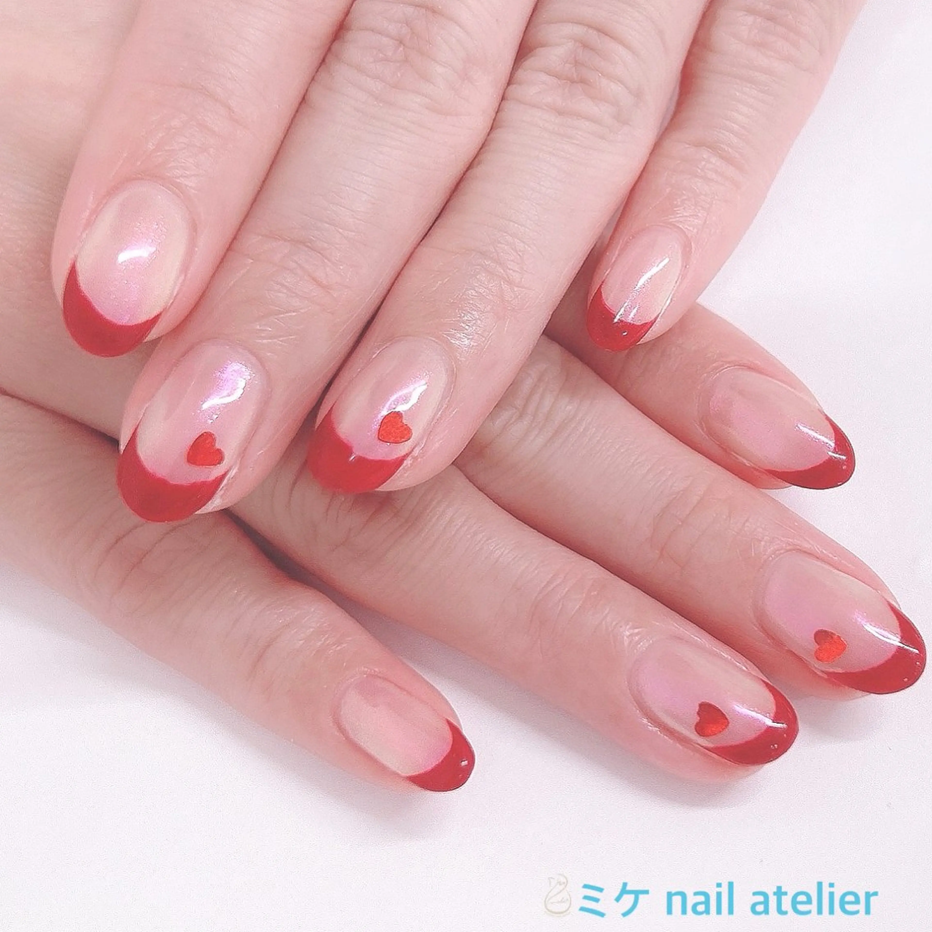 ネイル フレンチネイル ジェルネイル ハート ミラーネイル ワンカラーネイル ハンドネイル h. rikaのネイルデザイン