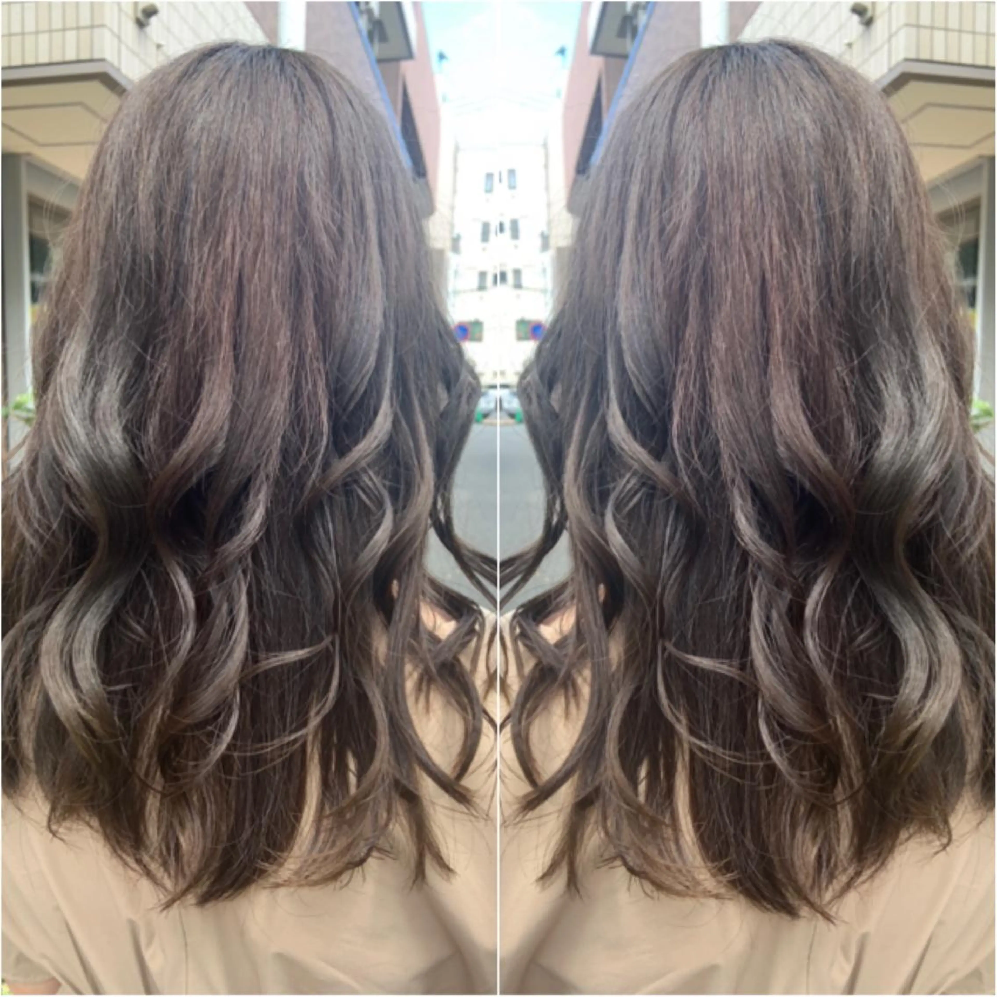 セミロング カラー ヘアアレンジ ショコラグレージュ グレージュ イルミナカラー rita atelier 【リタ】所属・韓国hair🦋 Nanaのヘアスタイル