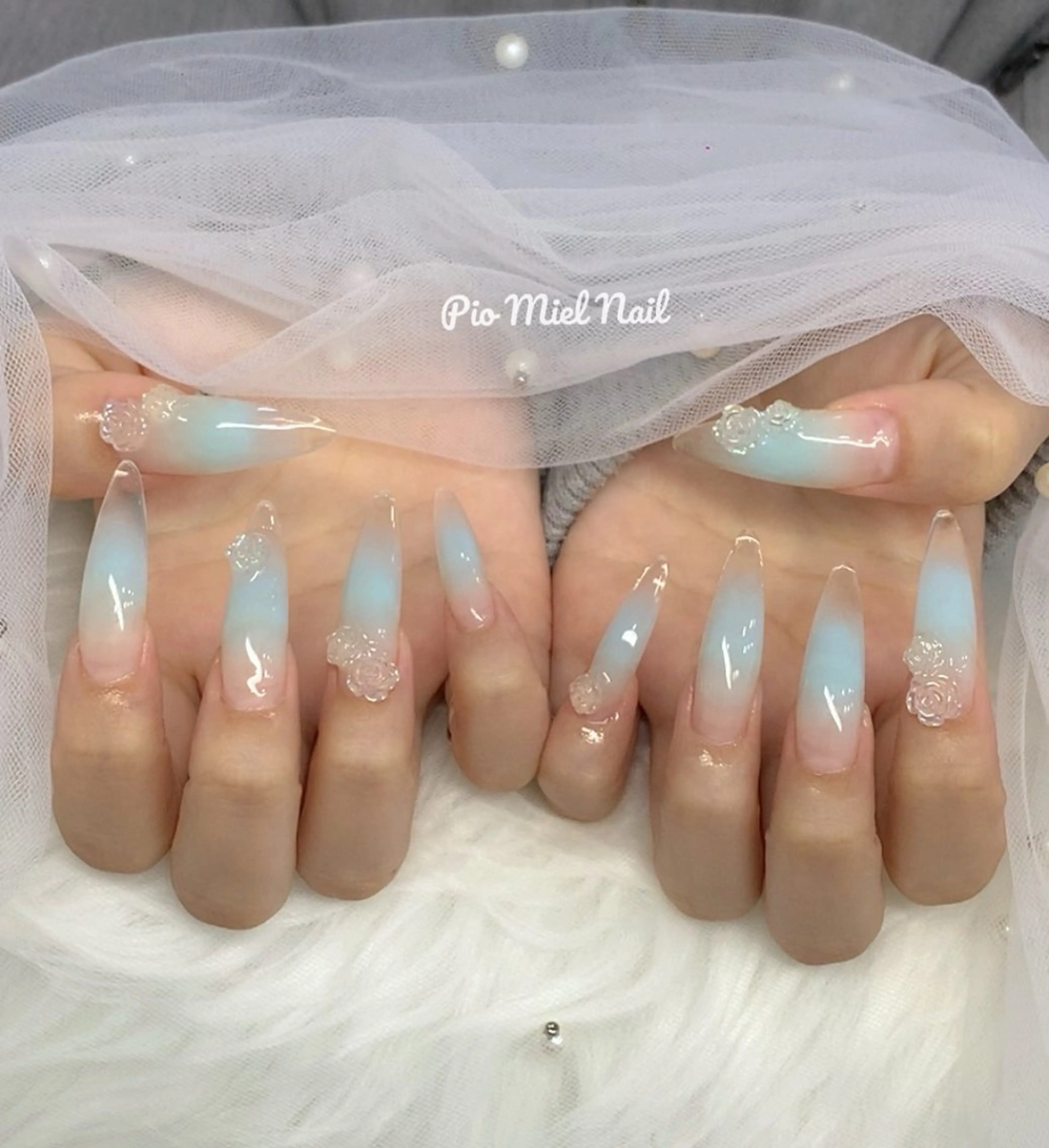 ミディアム 韓国風ヘア ハンドネイル Pio Mielのネイルデザイン