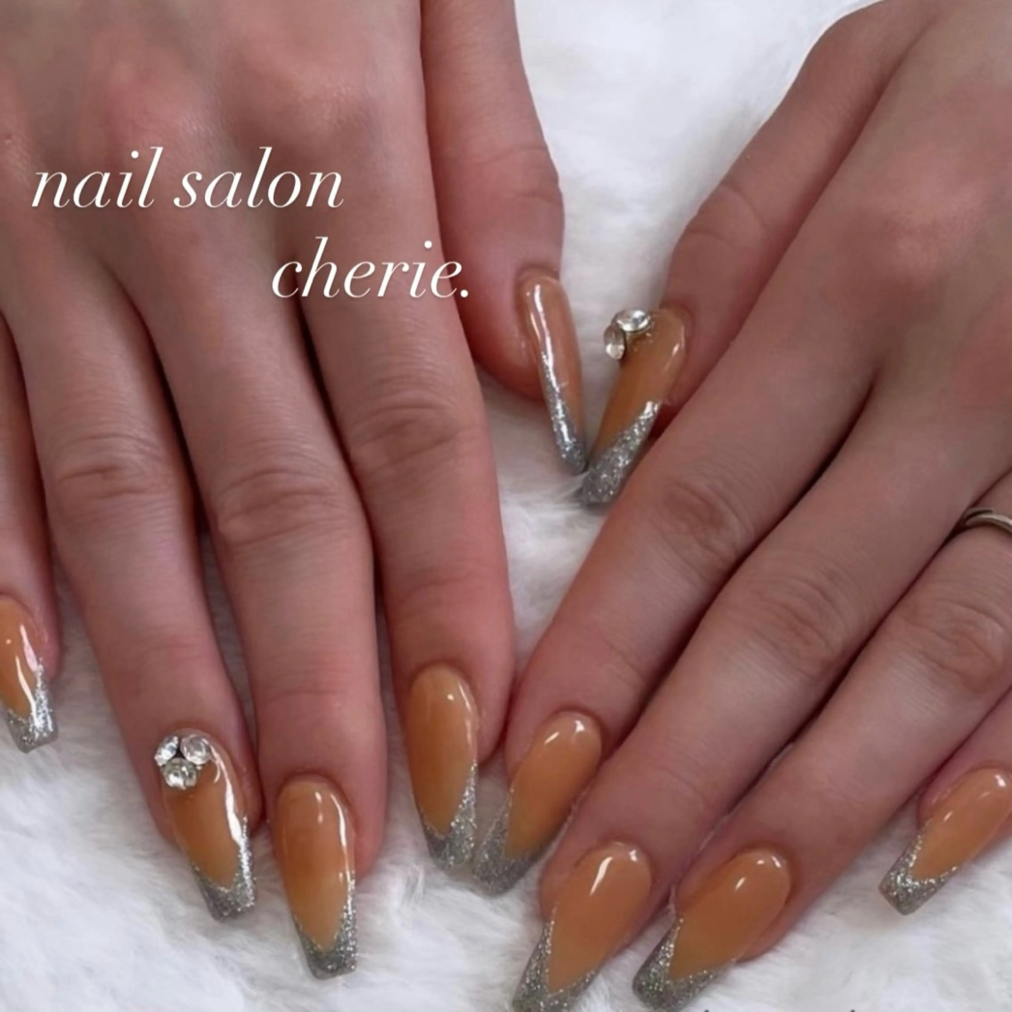 ネイル フレンチネイル ロングネイル ハンドネイル nail salon cherieのネイルデザイン