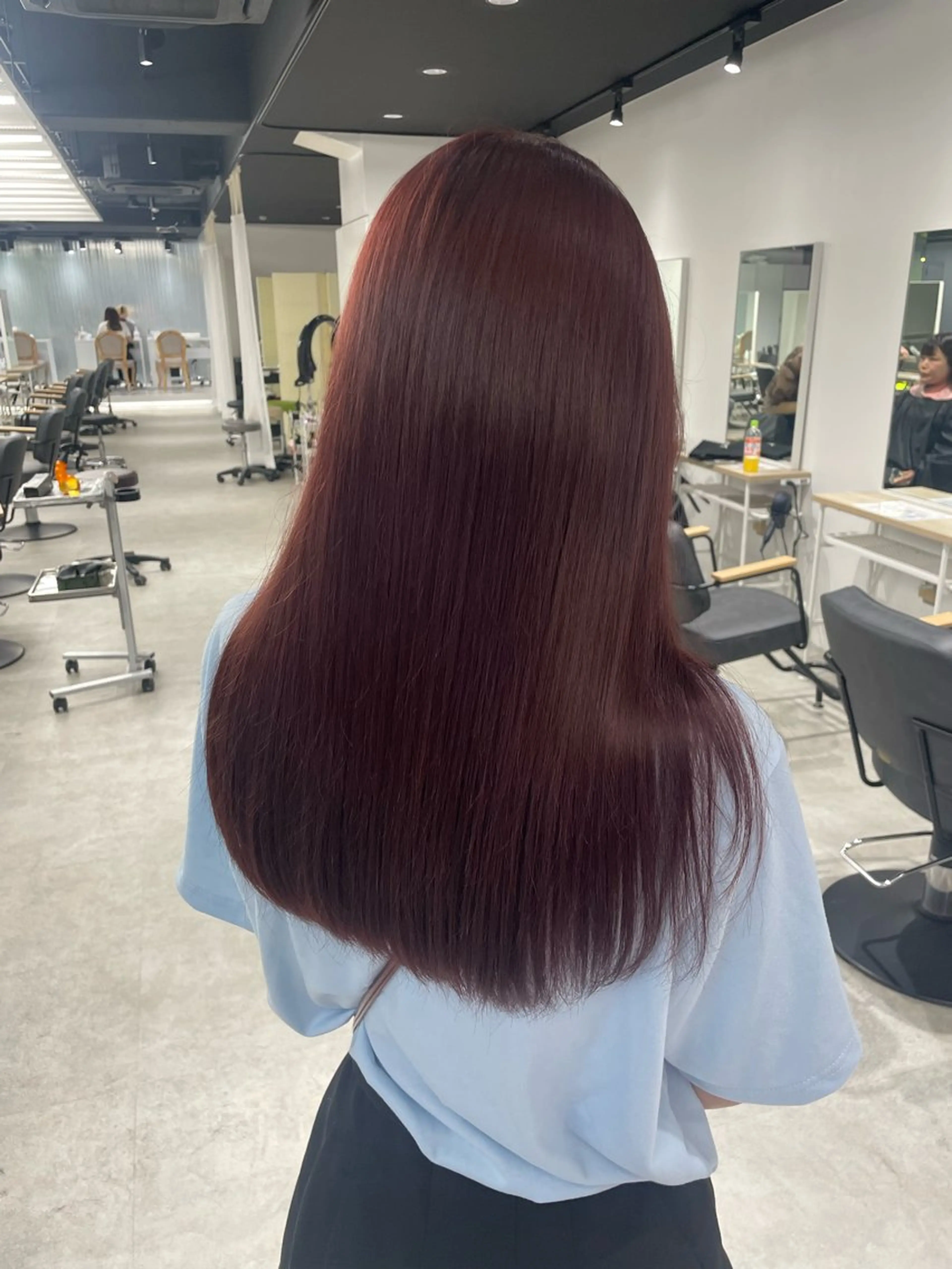 ロング カラー ブリーチ ブリーチなしカラー レッドカラー 🧁はるひ/ ZEST Ivy🎀のヘアスタイル