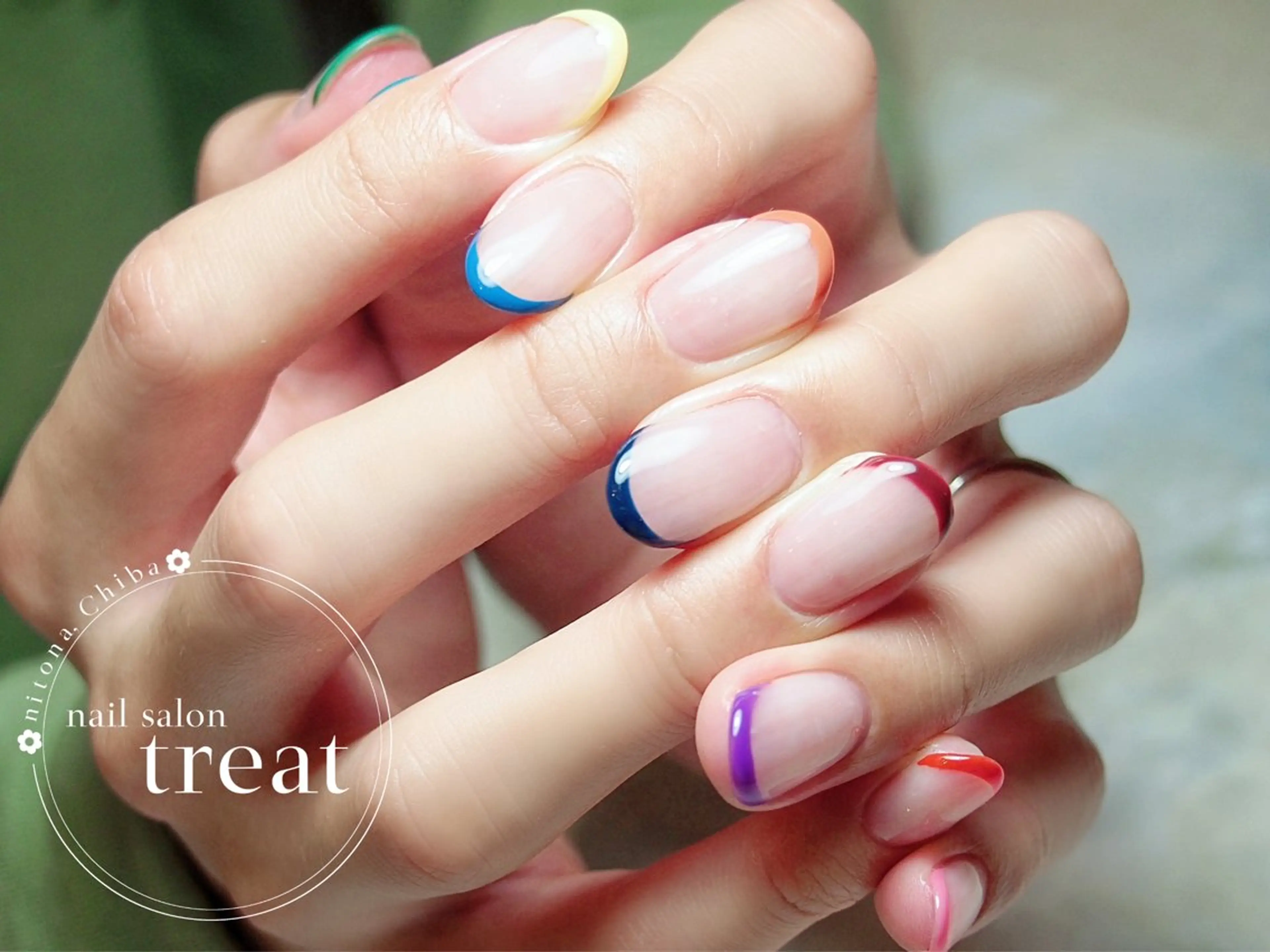 ネイル クリアネイル フレンチネイル nail salon treat あいのネイルデザイン