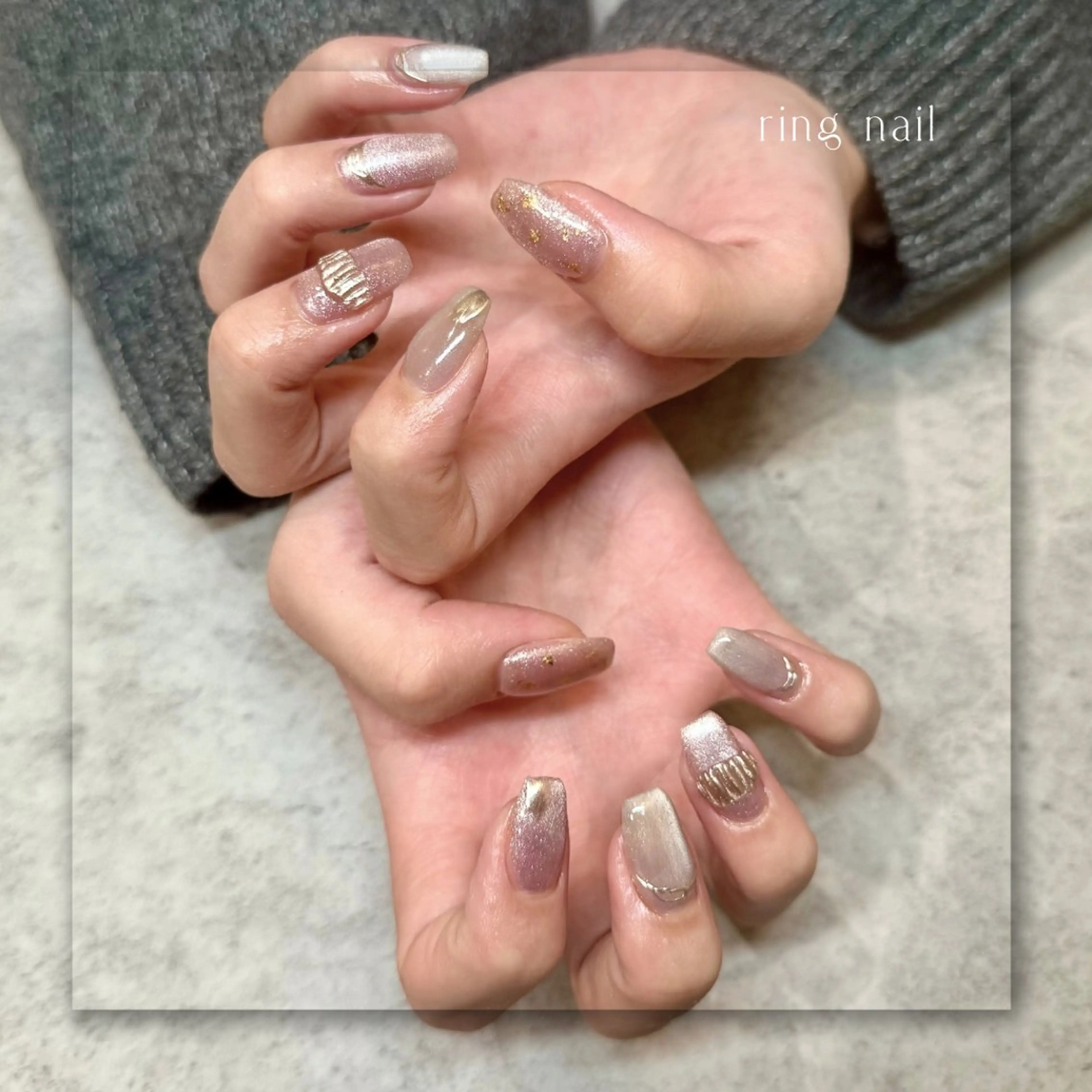 ネイル ジェルネイル マグネットネイル パラジェル 冬ネイル Seemly 千田町店所属・フラワーパラジェル 🌸シームリーエミのネイルデザイン