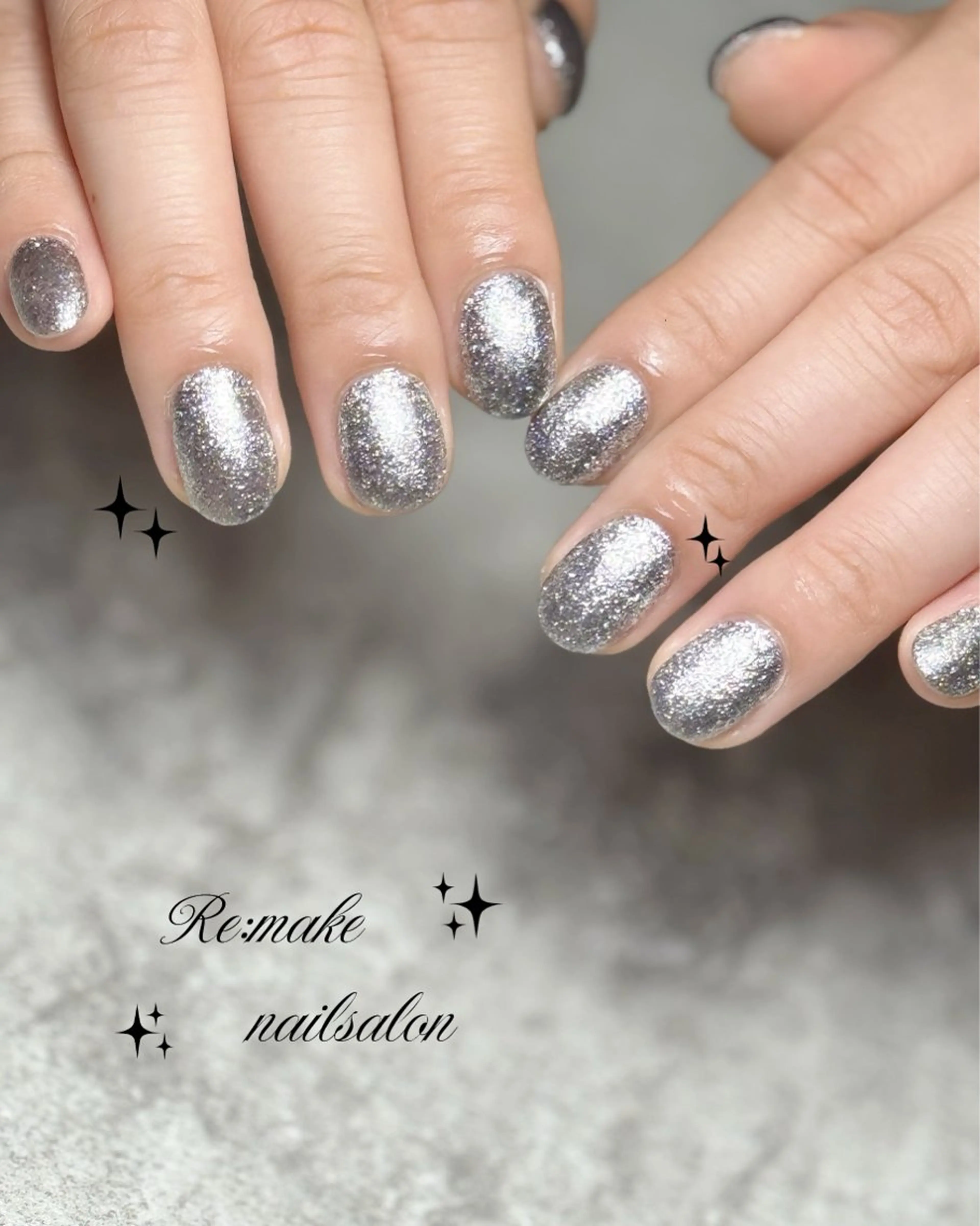 ネイル ラメ(グリッター) ワンカラーネイル ハンドネイル Suetake Shuriのネイルデザイン