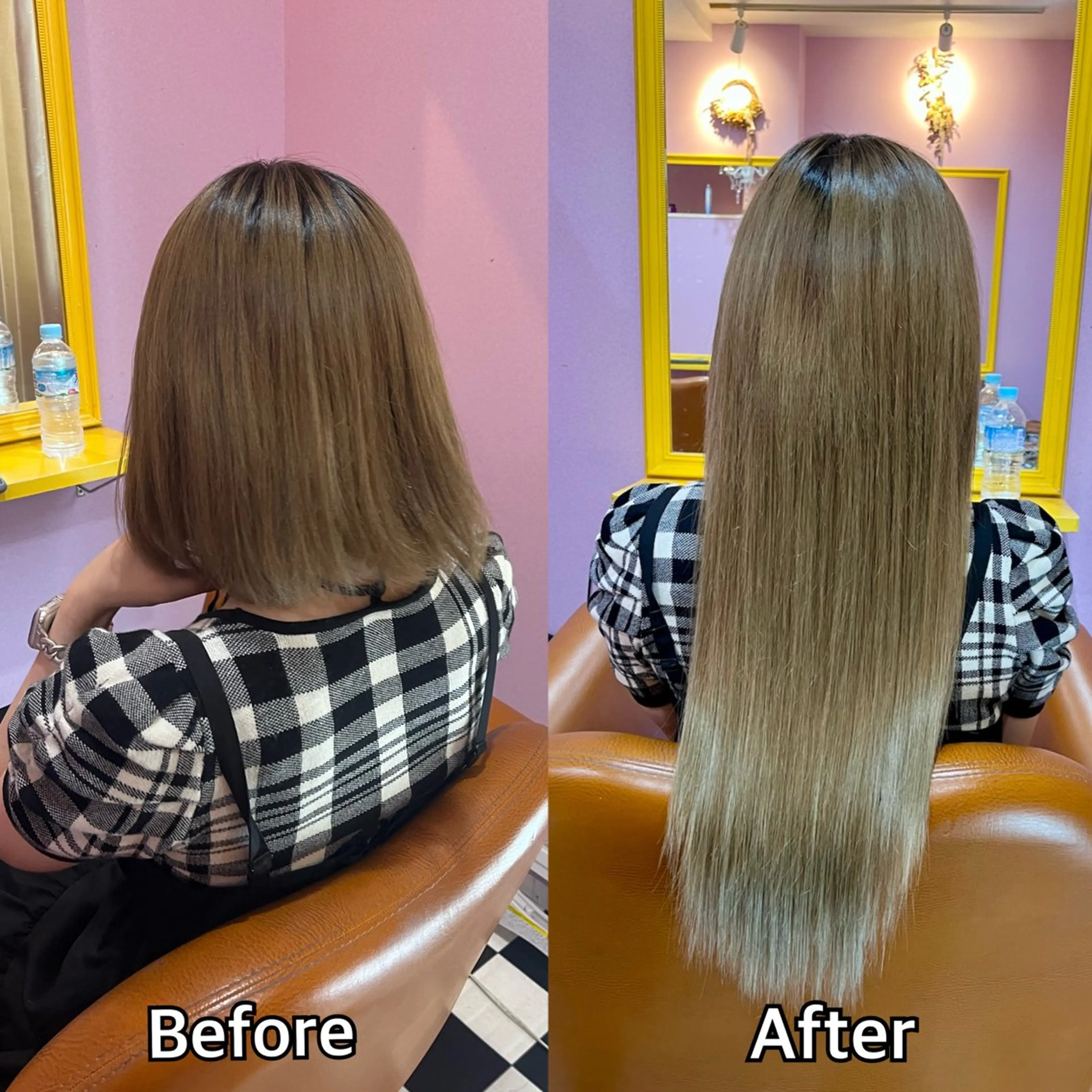 ロング エクステ シール＋ちび編み込み エクステ梅田🐨のヘアスタイル