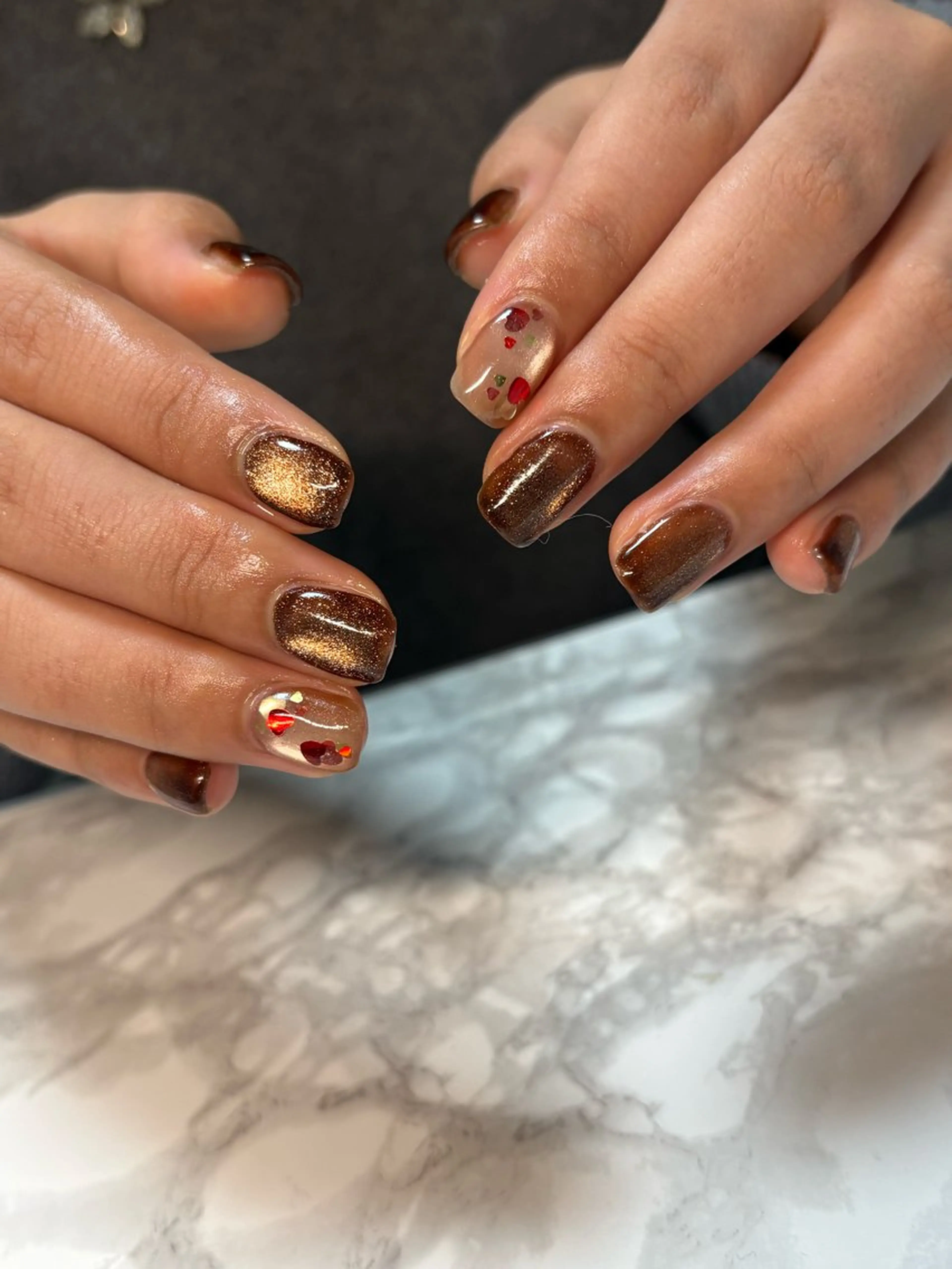 ネイル ハート ハンドネイル ネイルサロン　アルストロメリア所属・nail salon アルストロメリアのネイルデザイン