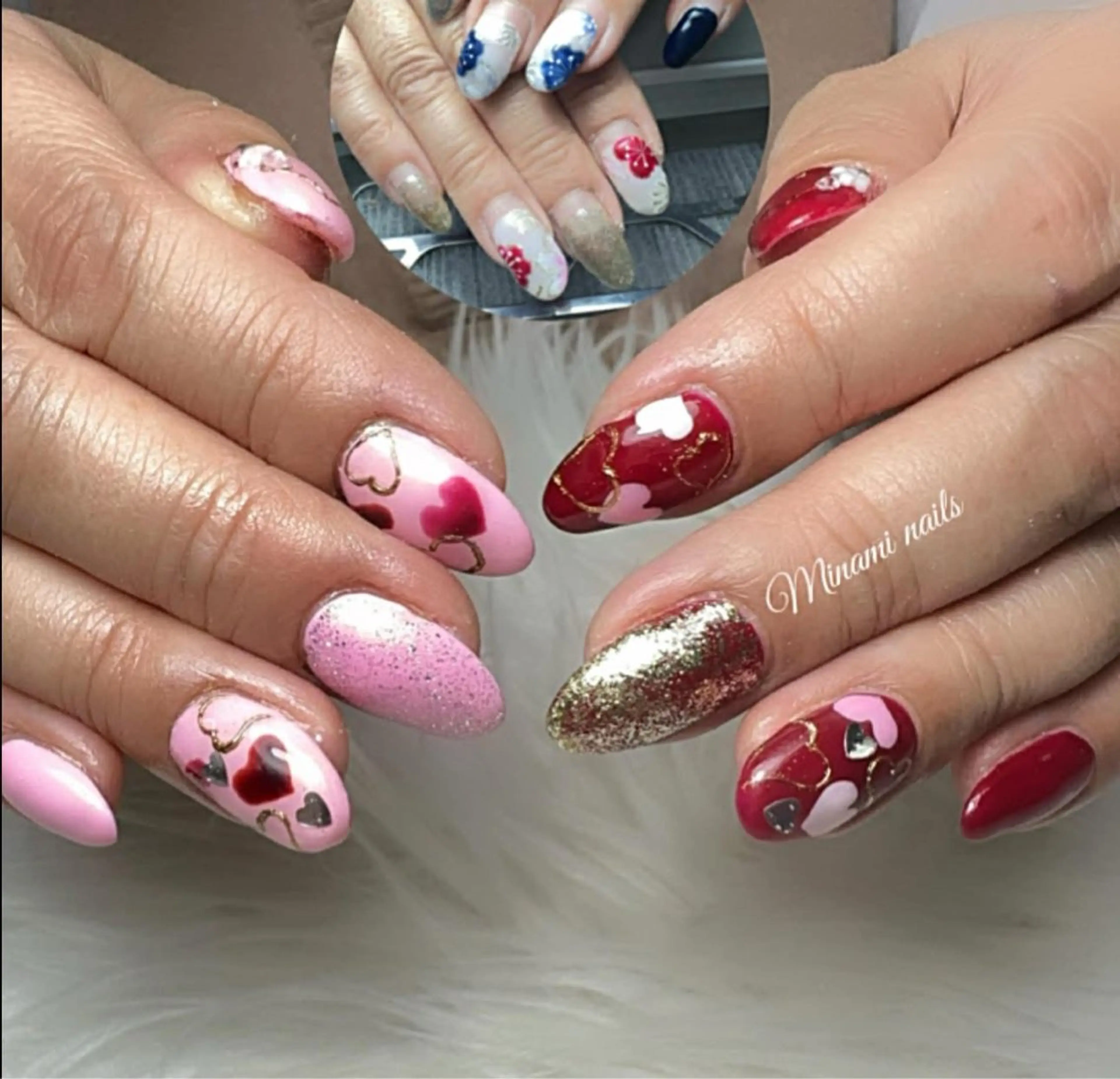 ネイル アートネイル オーロラネイル ガーリー キラキラネイル 韓国ネイル ハンドネイル minamiネイル トユイのネイルデザイン