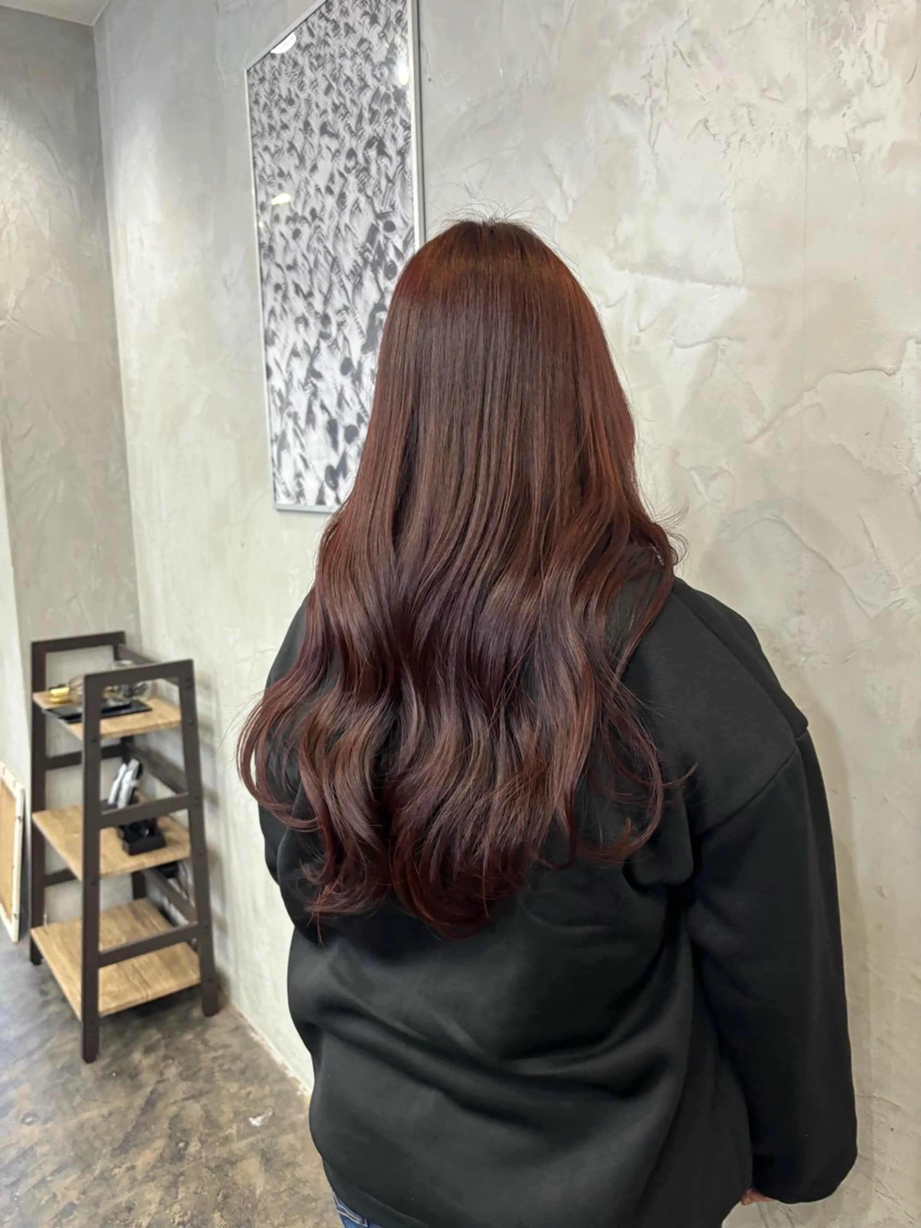 カラー ブリーチ ブリーチなしカラー レッドカラー MaisonHALU 松浦光咲のヘアスタイル