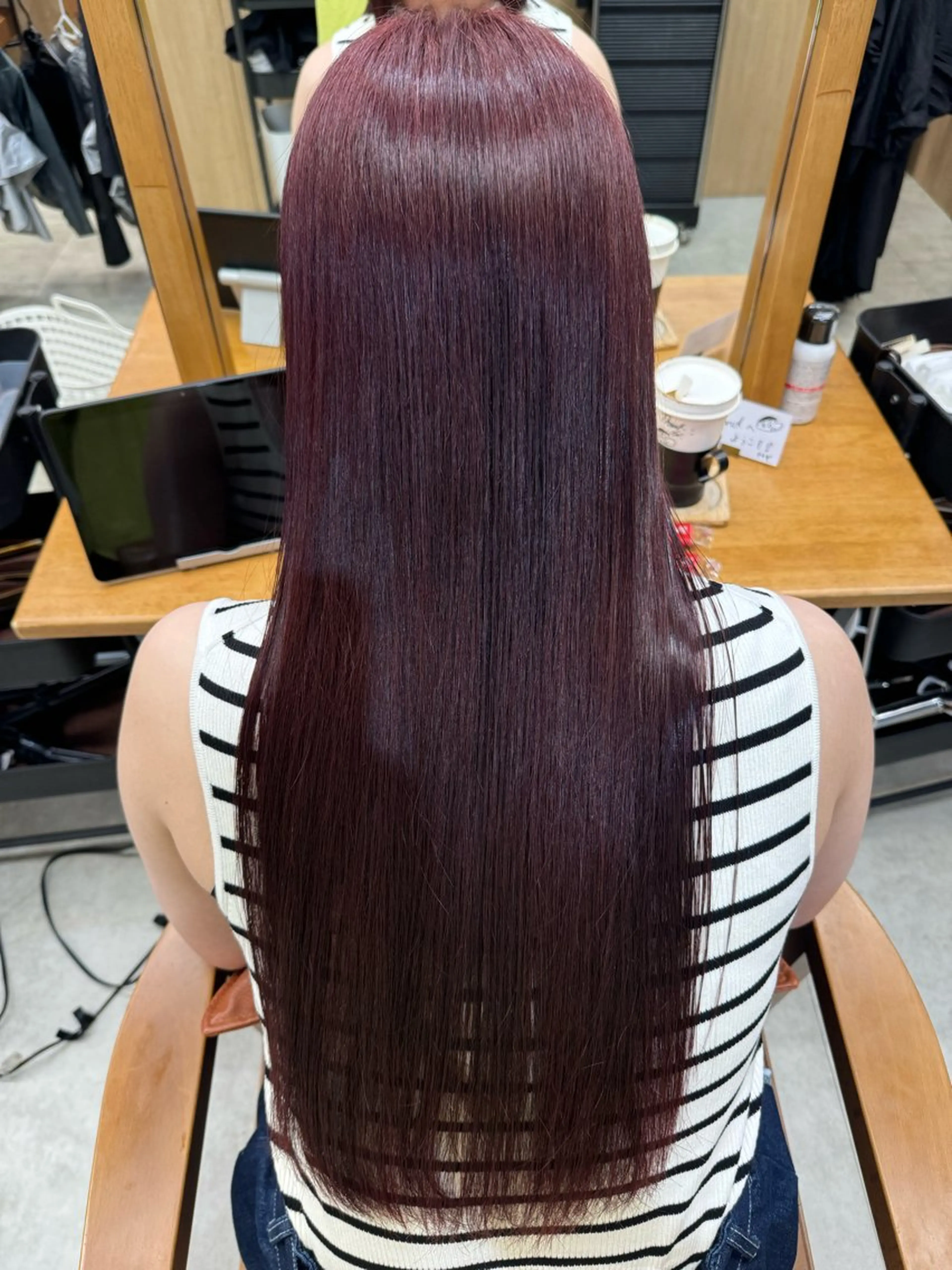 ロング カラー 透明感カラー ヘアカラー 暖色/艶髪 ワンカラー/ユズのヘアスタイル