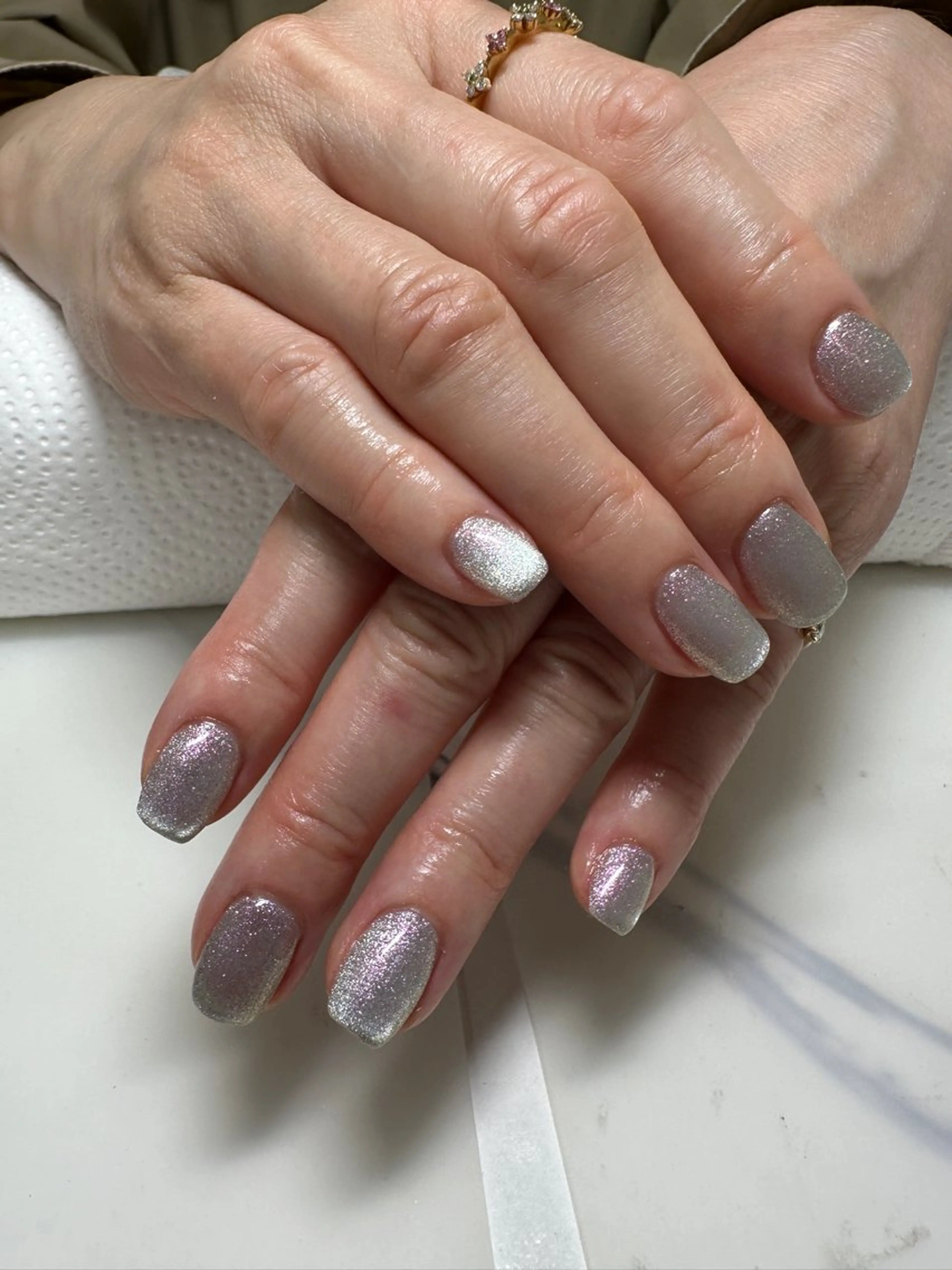 ネイル オーロラネイル キラキラネイル マグネットネイル ルミエナ銀座 MUKAEDAのネイルデザイン