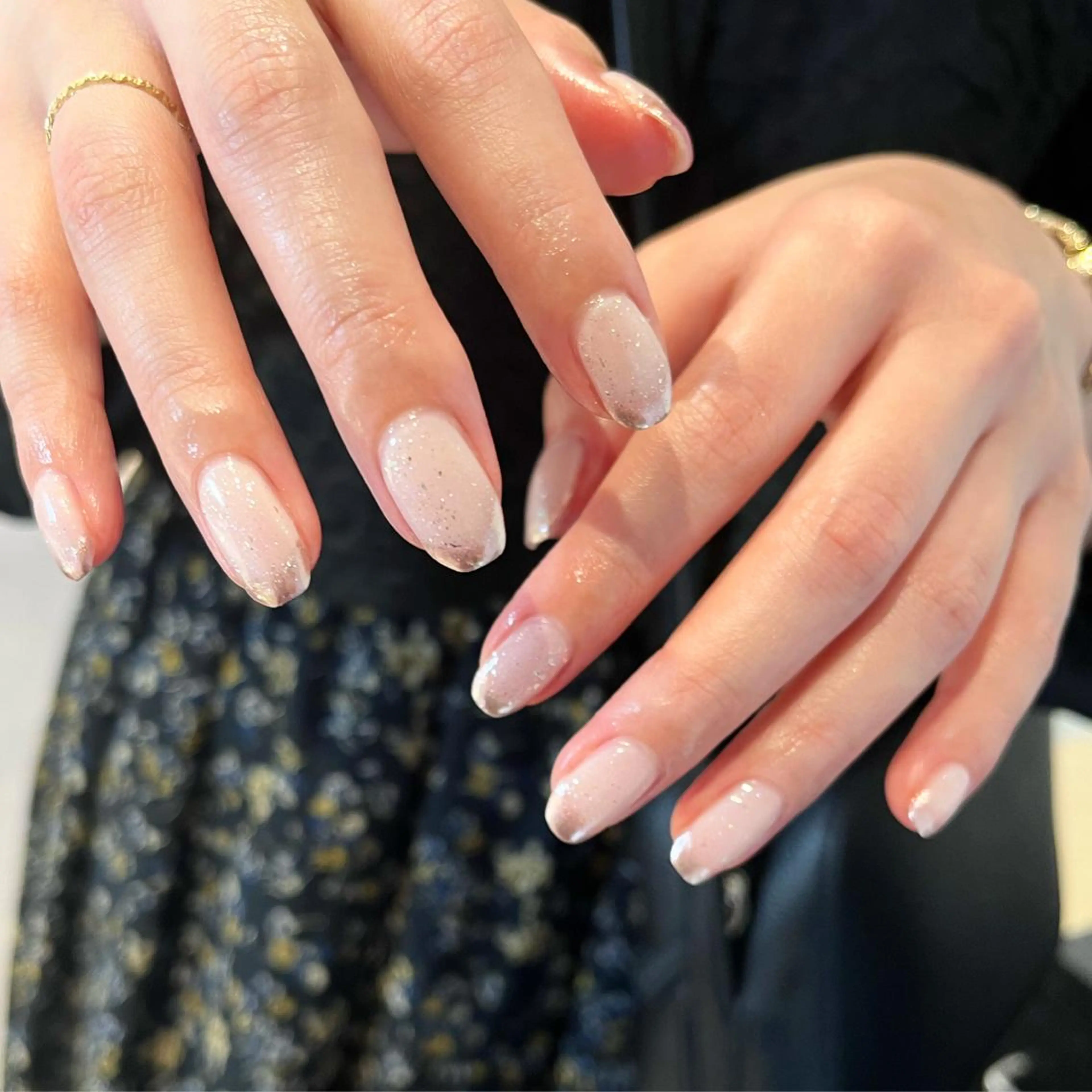 ネイル フレンチネイル ミラーネイル nail* runa🌻のネイルデザイン