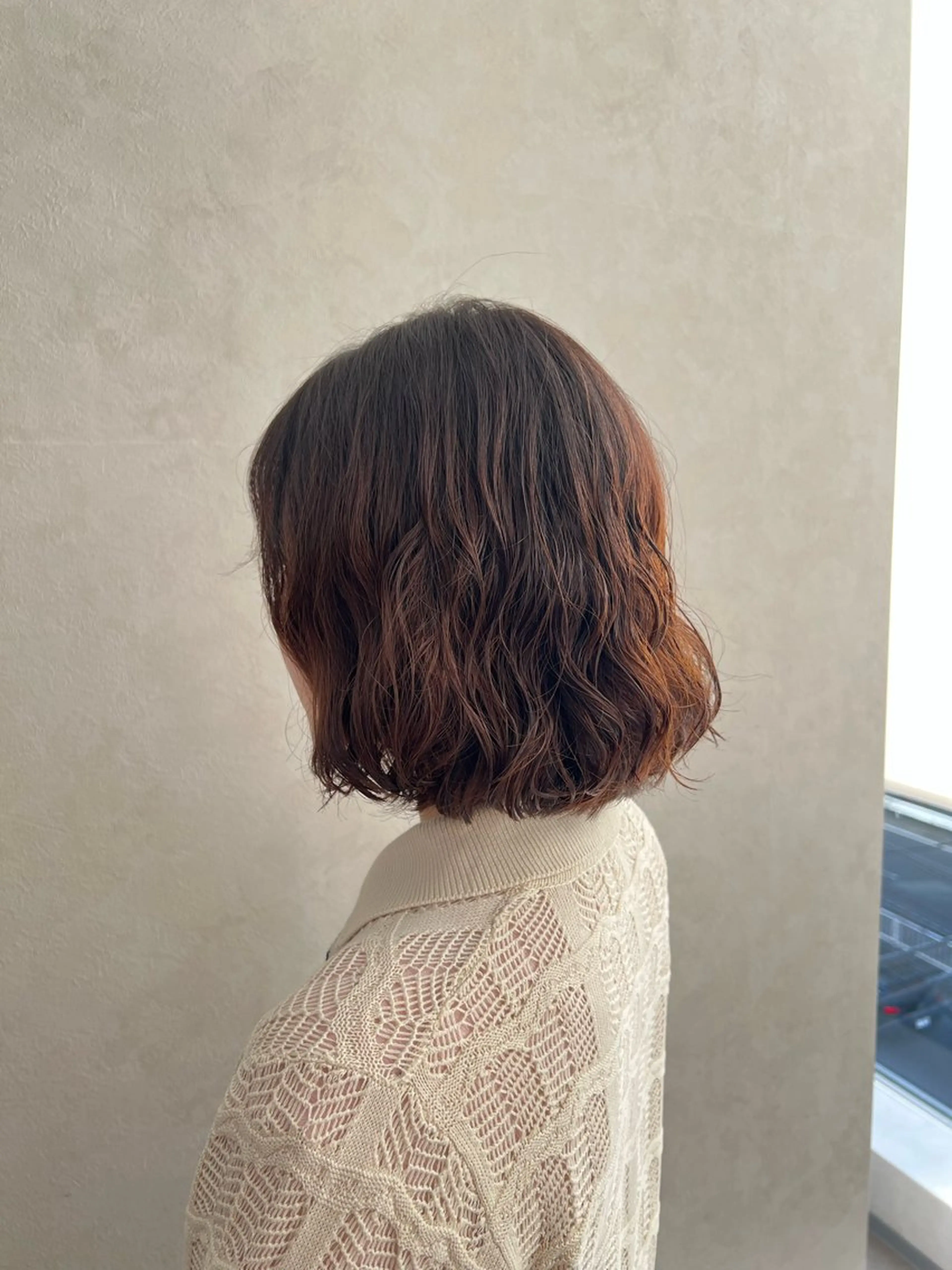 ショート パーマ ボブ カット パーマ トリートメント 艶ボブ🤎ボブパーマ 透明感カラー\メンズのヘアスタイル