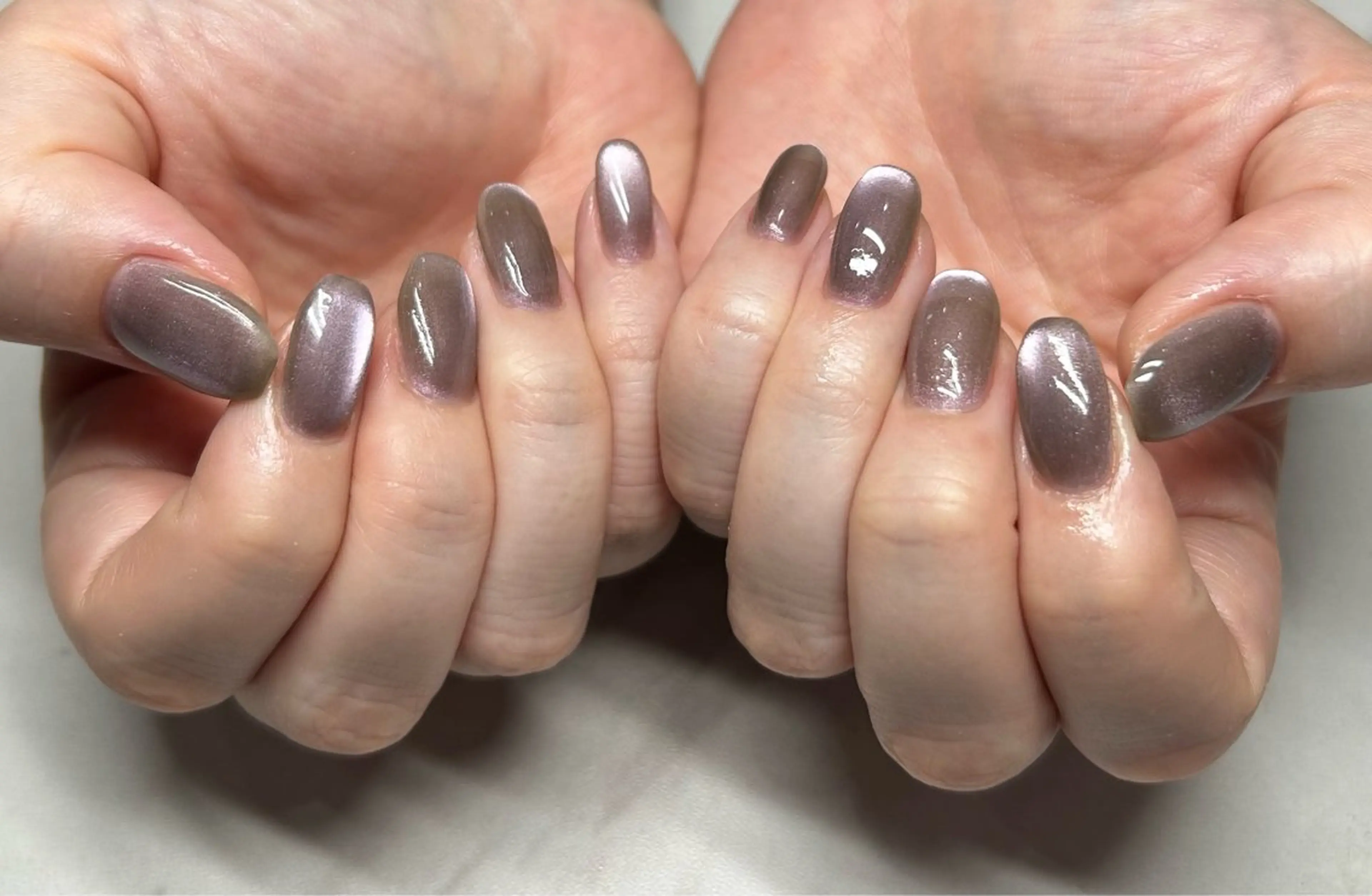 ネイル ブラウン マグネットネイル ハンドネイル AngeGarden Beautymihoのネイルデザイン