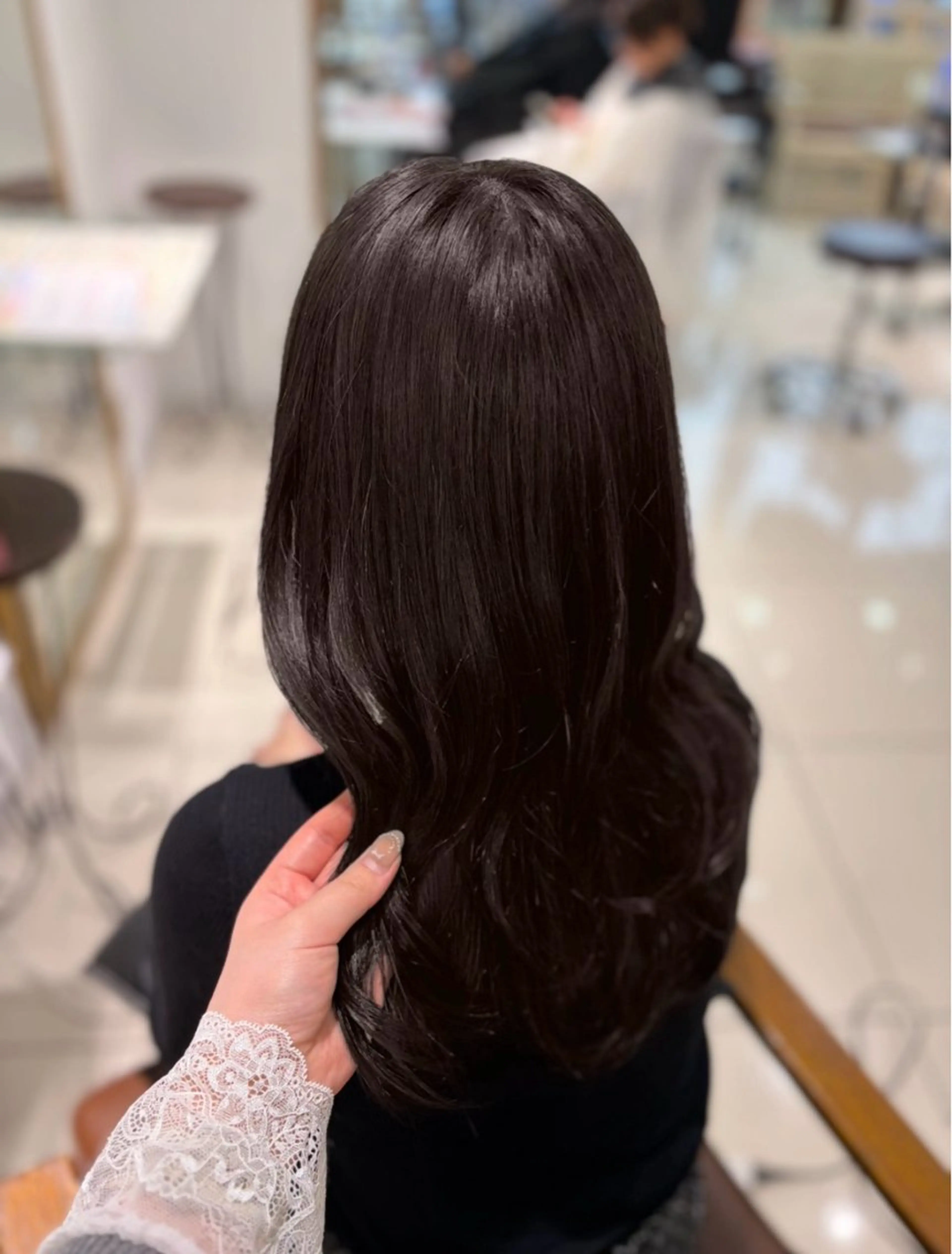 ロング チョコレートブラウン カット ヘアカラー トリートメント 髪質改善 💞はな🫧🎀のヘアスタイル