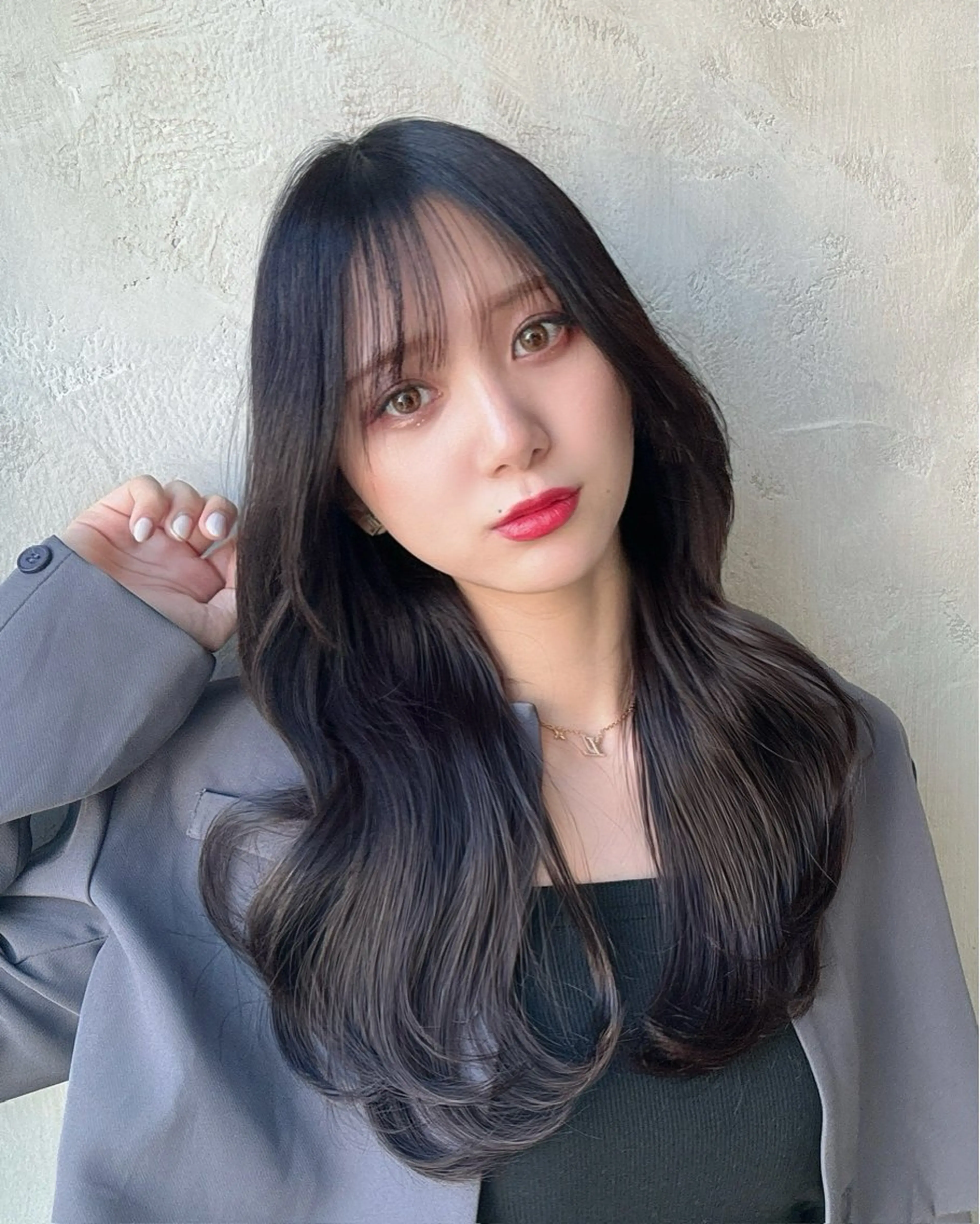 セミロング カラー カット ヘアカラー トリートメント 新宿✨顔周りカット 韓国ヘア/坂本亜裟海のヘアスタイル