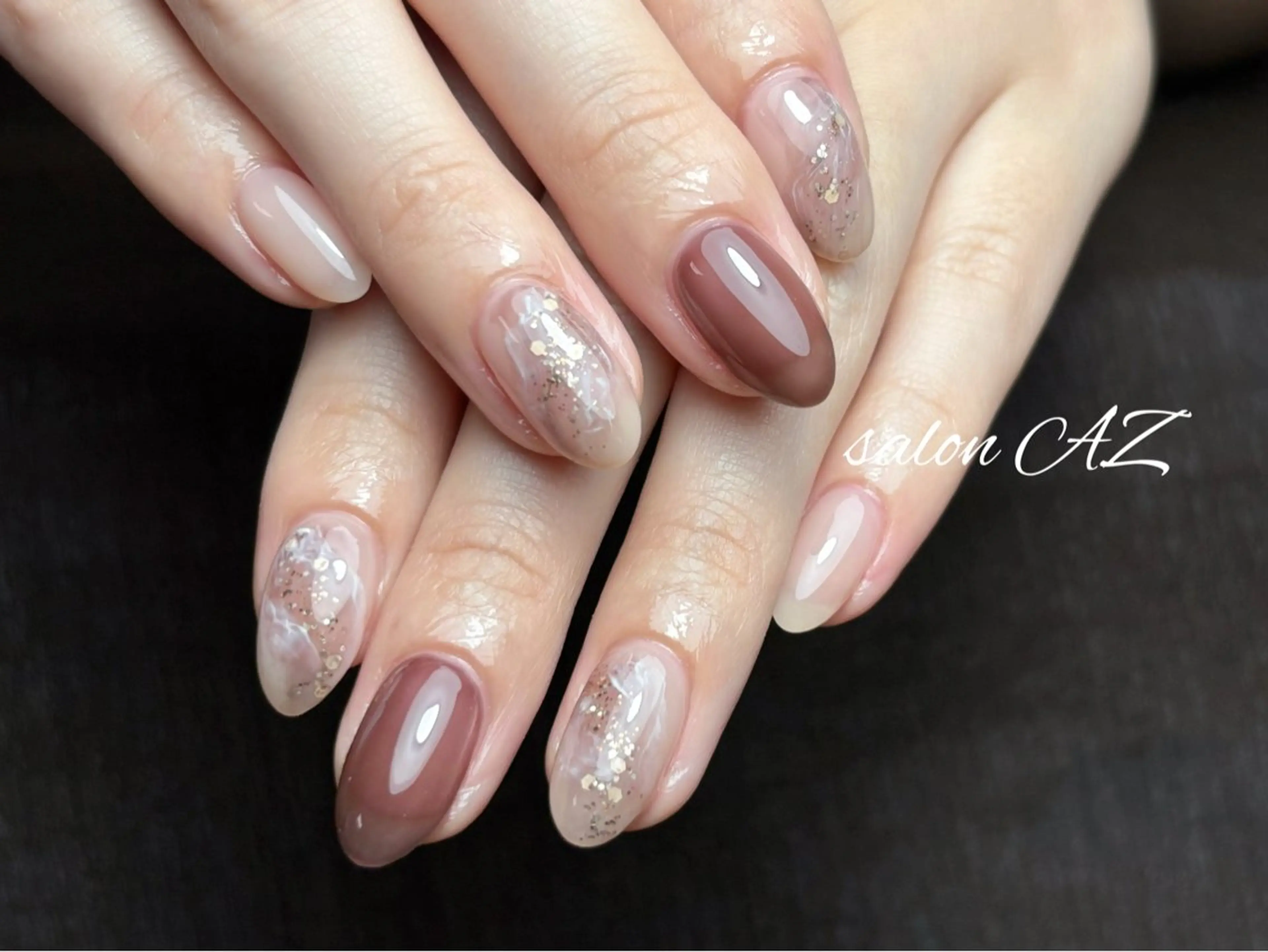 ネイル アートネイル 長さ出し フットネイル フレンチネイル ジェルネイル ハンドネイル salon AZのネイルデザイン