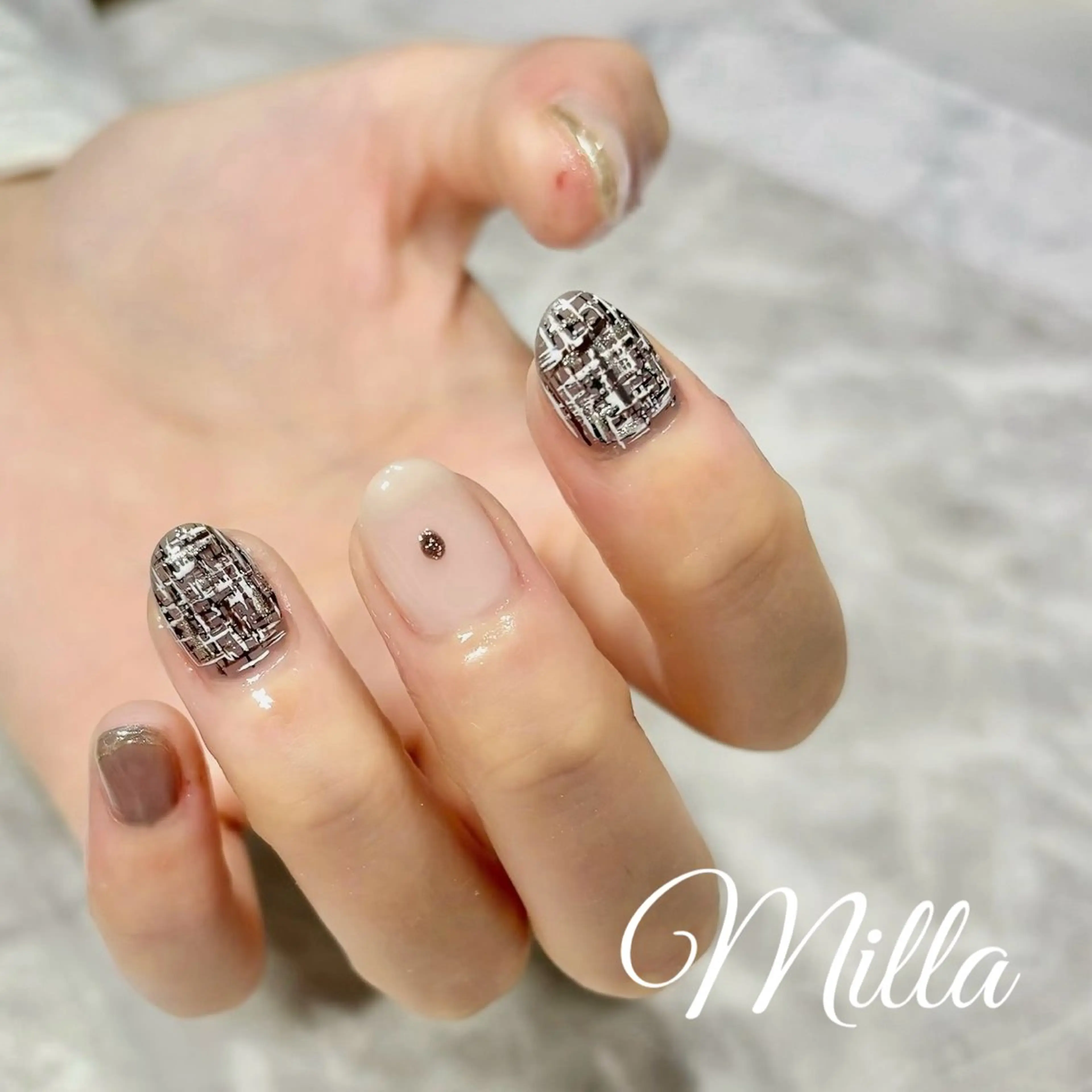 ネイル ツイードネイル Nail Salon Milla / ミラのネイルデザイン