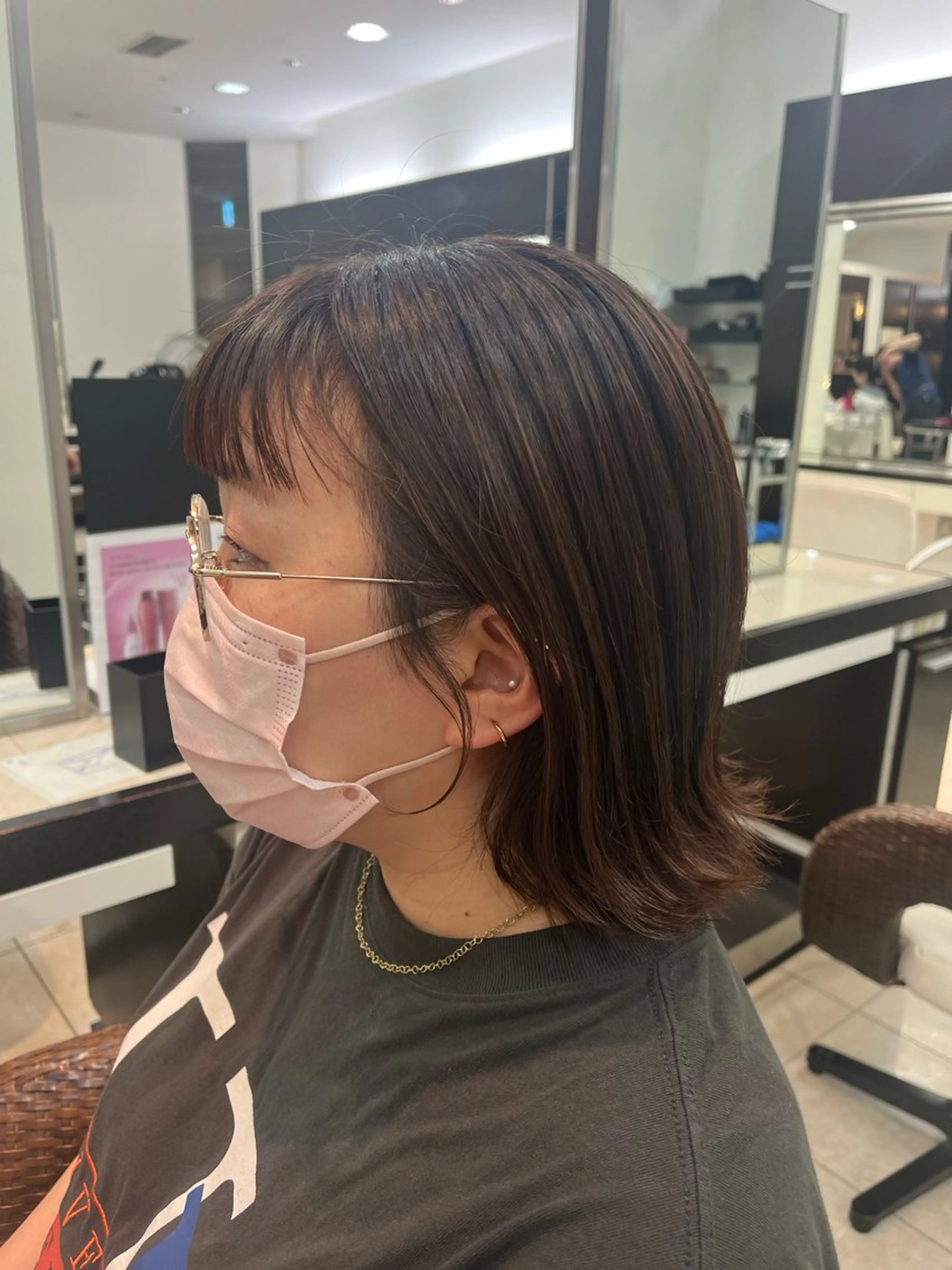 ミディアム 切りっぱなしボブ ボブ カット サロンドボーテレイ所属・タナカ Tanakaのヘアスタイル