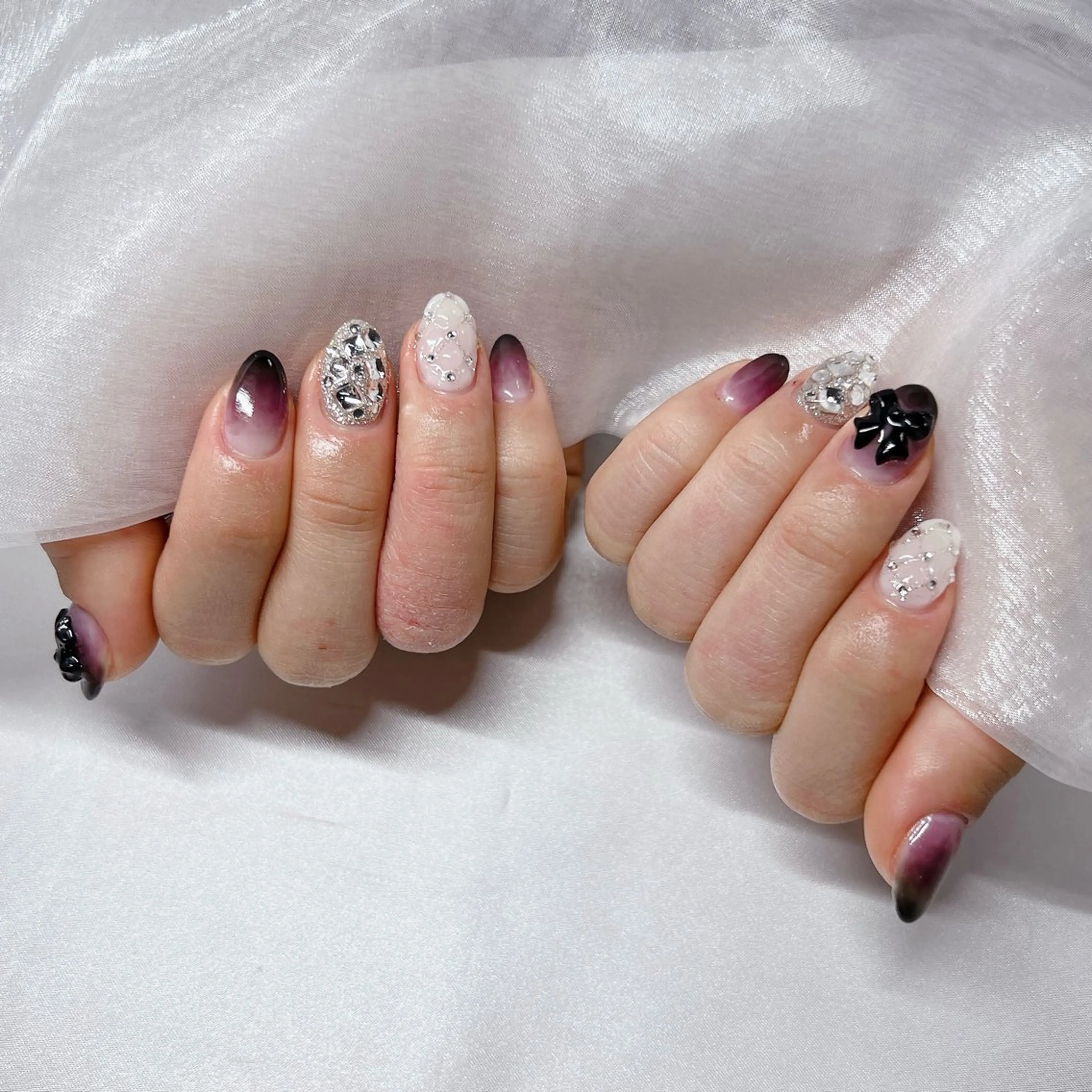 ネイル ジェルネイル 韓国ネイル ラメ(グリッター) マグネットネイル 持ち込み ハンドネイル -nail salon-Reward所属・nail salon Rewardのネイルデザイン