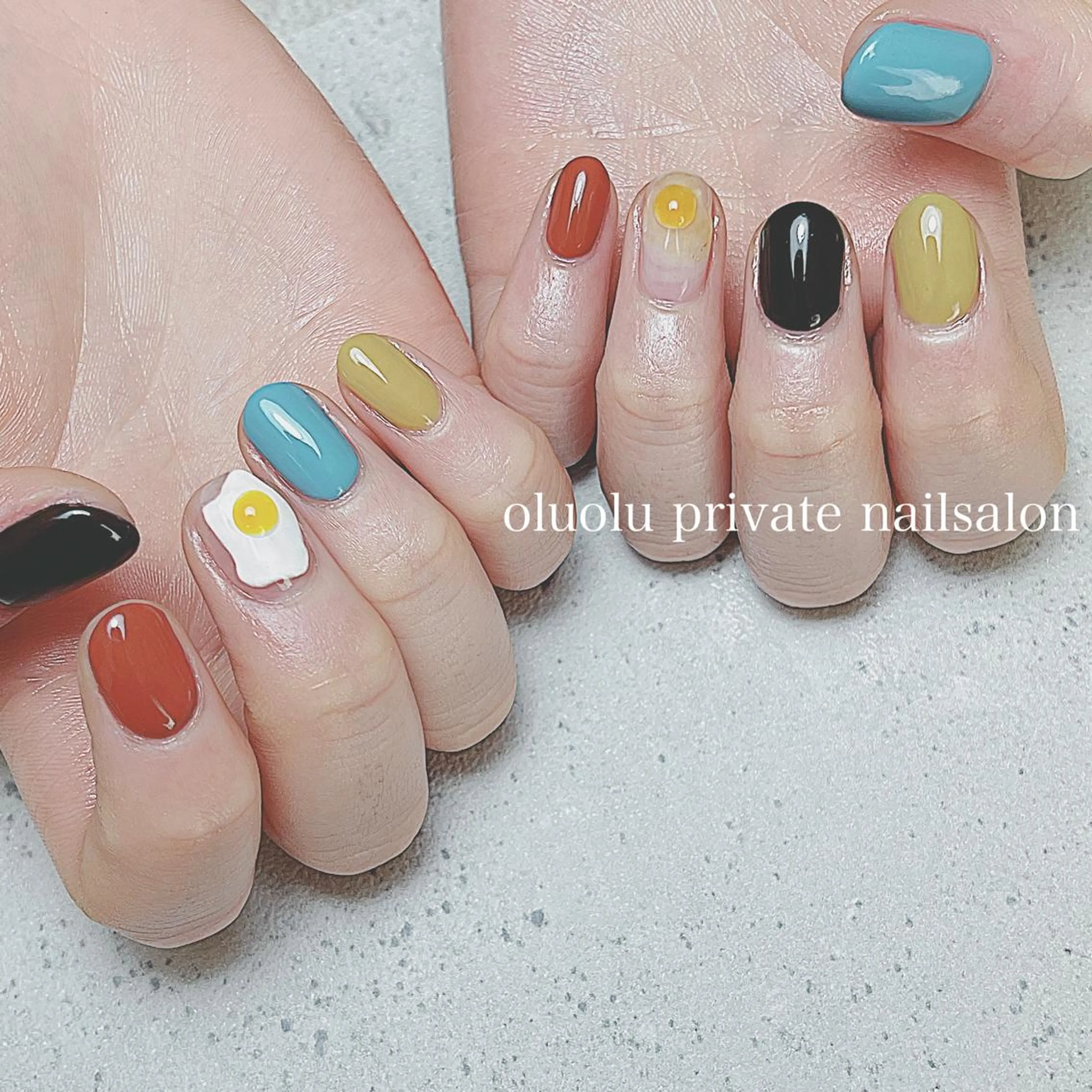 ネイル アートネイル フットネイル ジェルネイル 持ち込み ニュアンスネイル ハンドネイル 大村 紬華のネイルデザイン