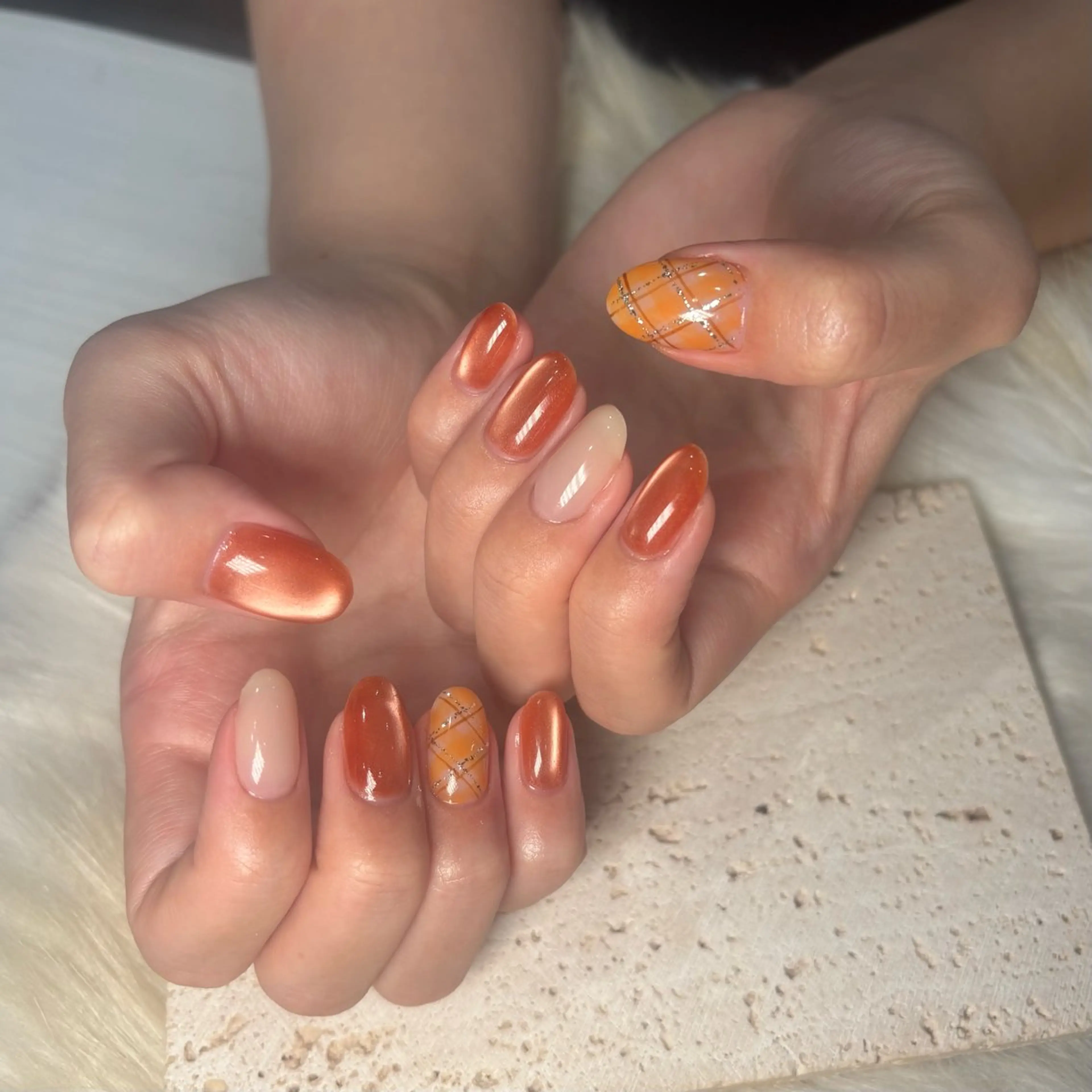 ネイル オレンジ Y U K Iのネイルデザイン