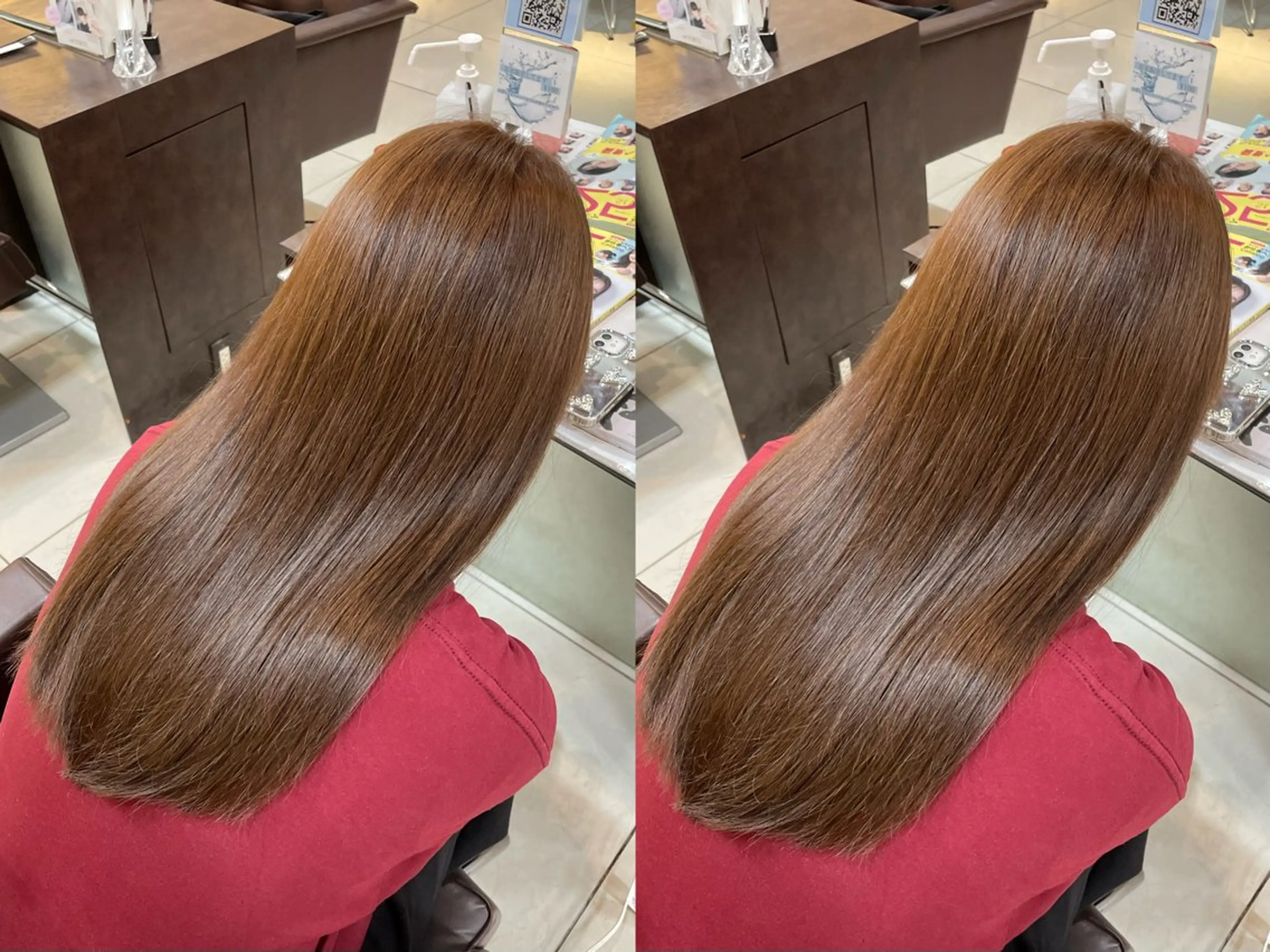 セミロング カラー ヘアカラー 🤎韓国ヘア ベージュ まゆか🤎のヘアスタイル