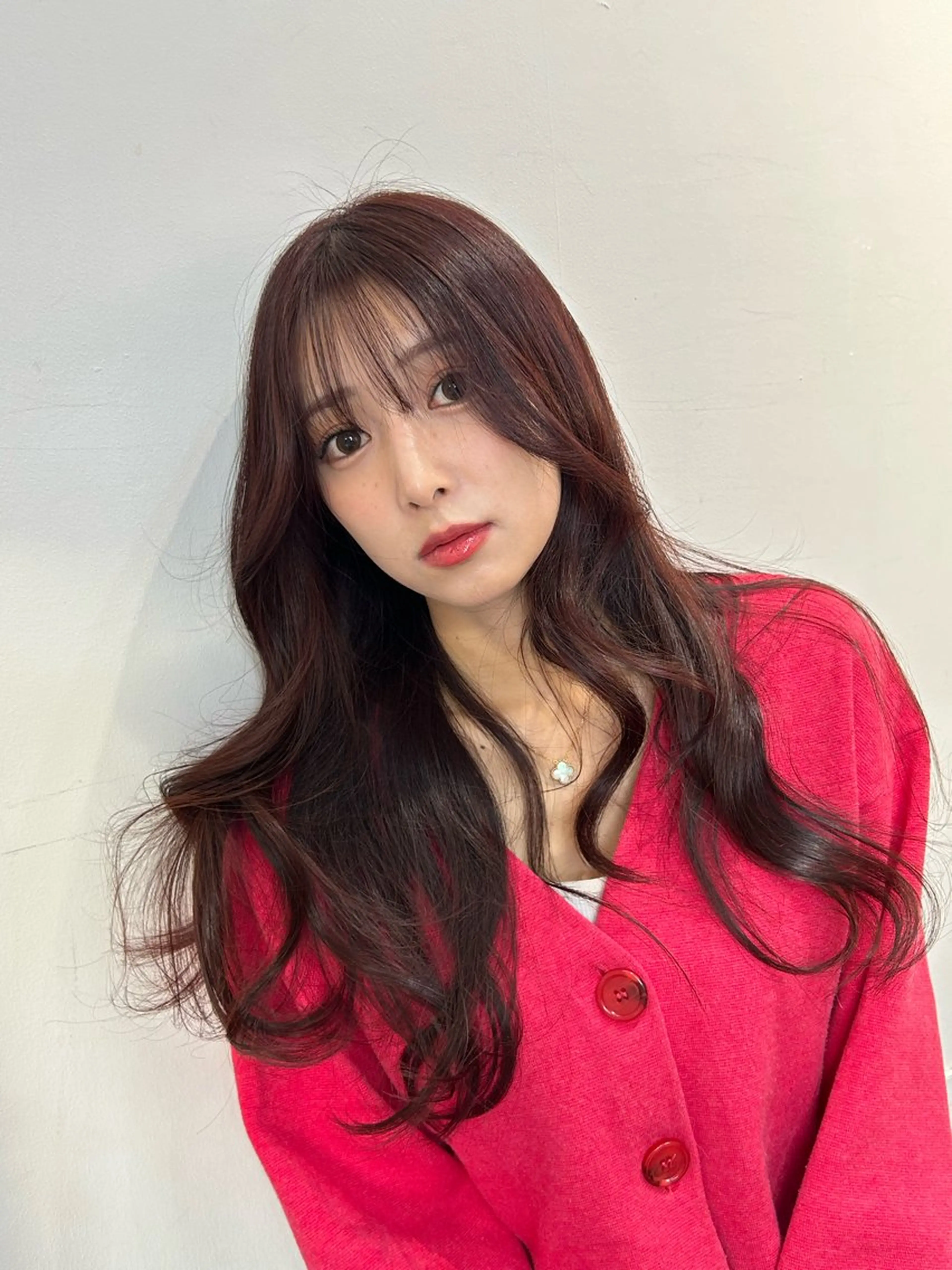 ロング カラー ブラウンカラー カット ヘアカラー トリートメント レイヤーカット BLend 渋谷のヘアスタイル