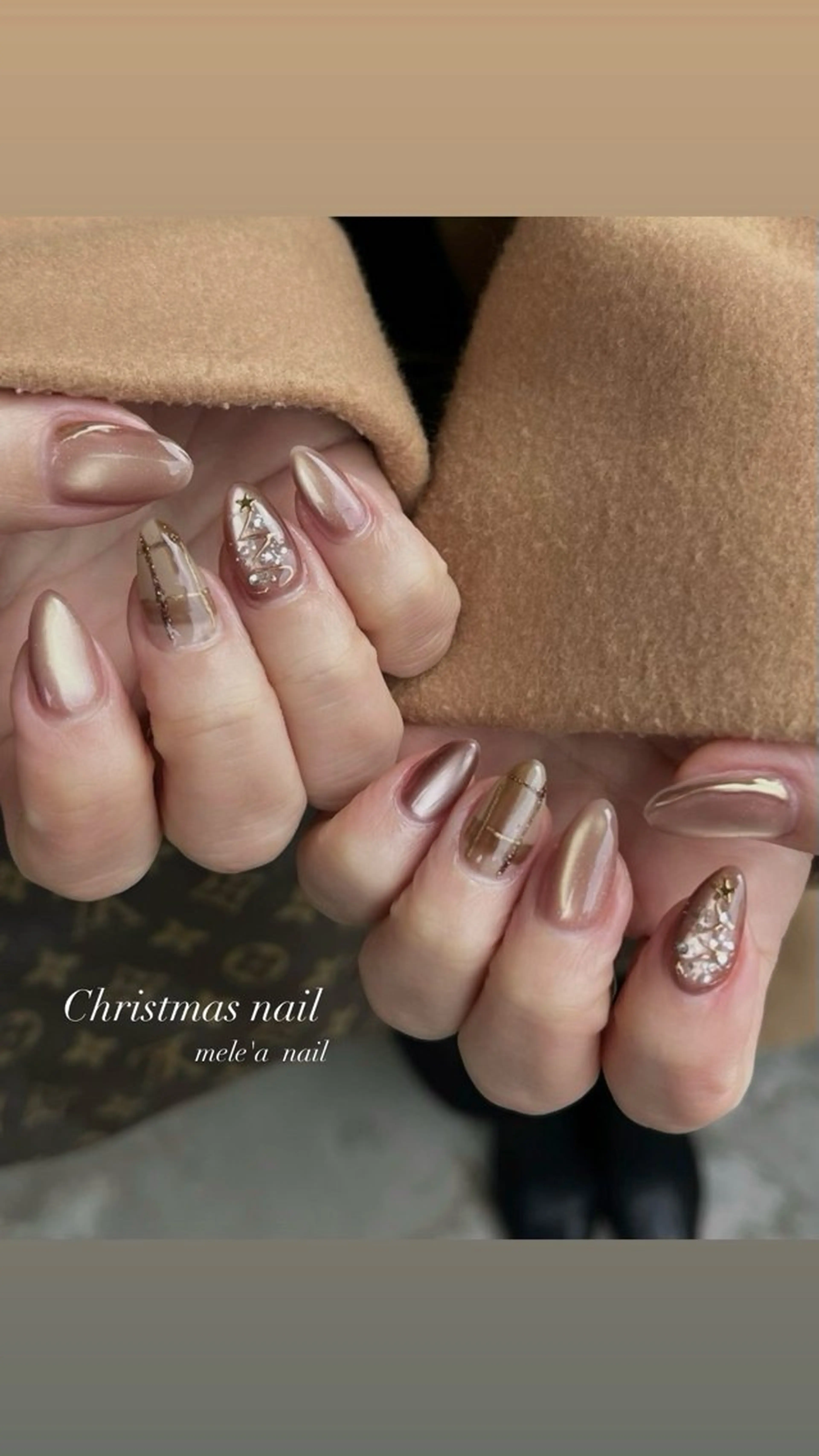 ネイル オフィスネイル 冬ネイル クリスマス miho meléanailのネイルデザイン