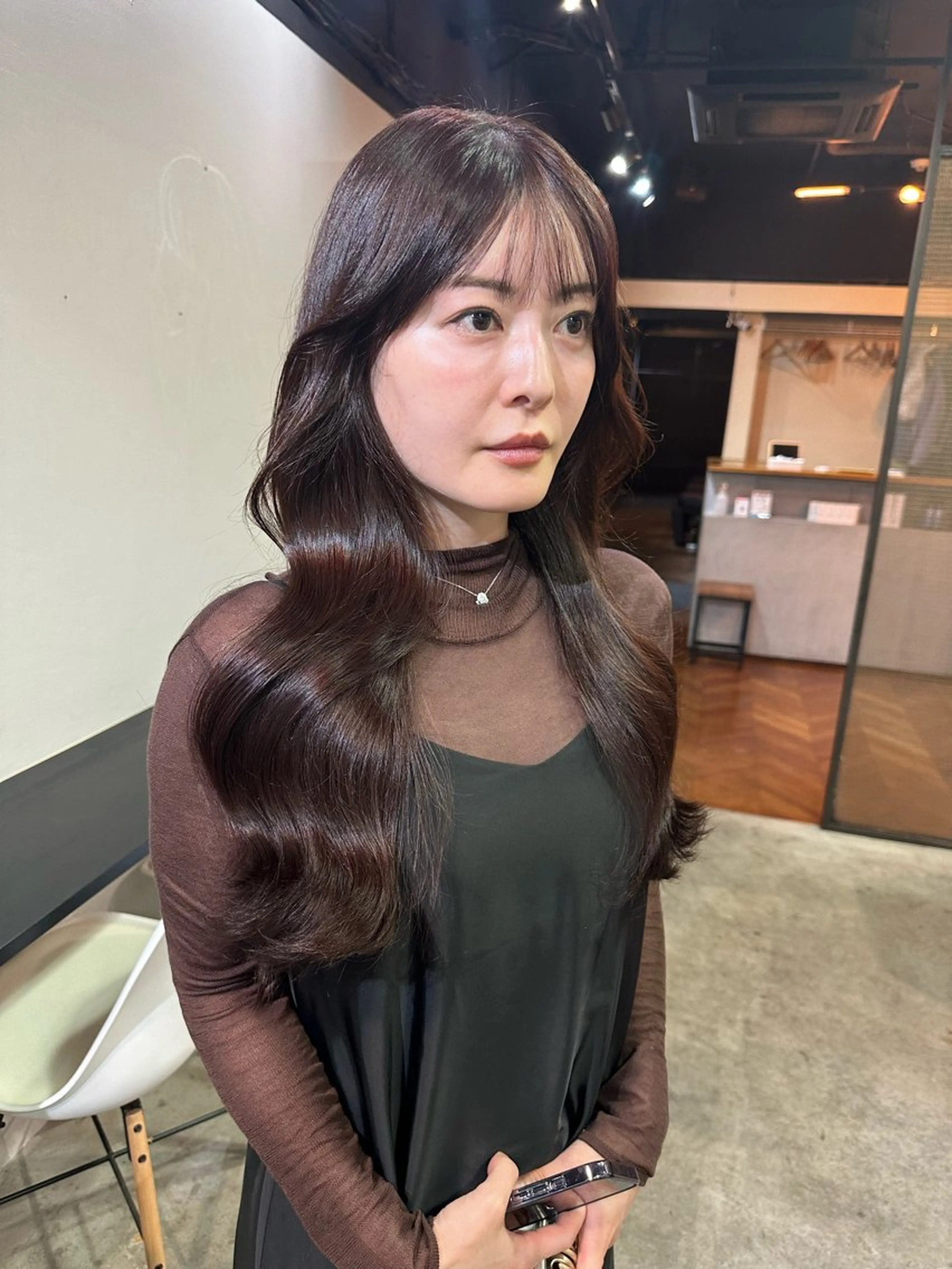 ロング カラー カット ヘアカラー トリートメント YEAU　PLUS所属・極上の艶髪 RINAのヘアスタイル