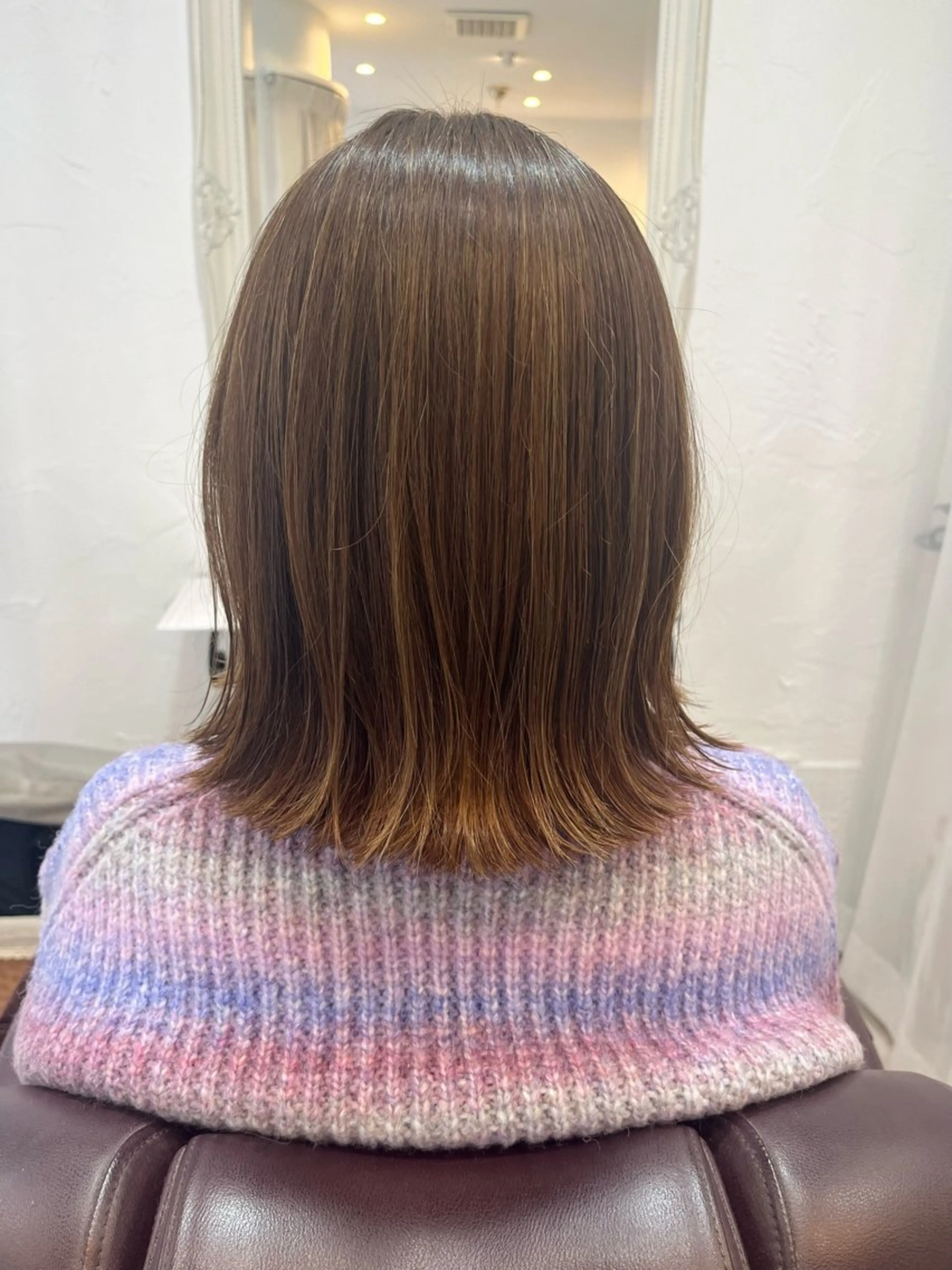 ミディアム カラー ハイライトカラー オリーブカラー ハイライト カット ヘアカラー トリートメント 中原由貴 /WILLOW京橋のヘアスタイル