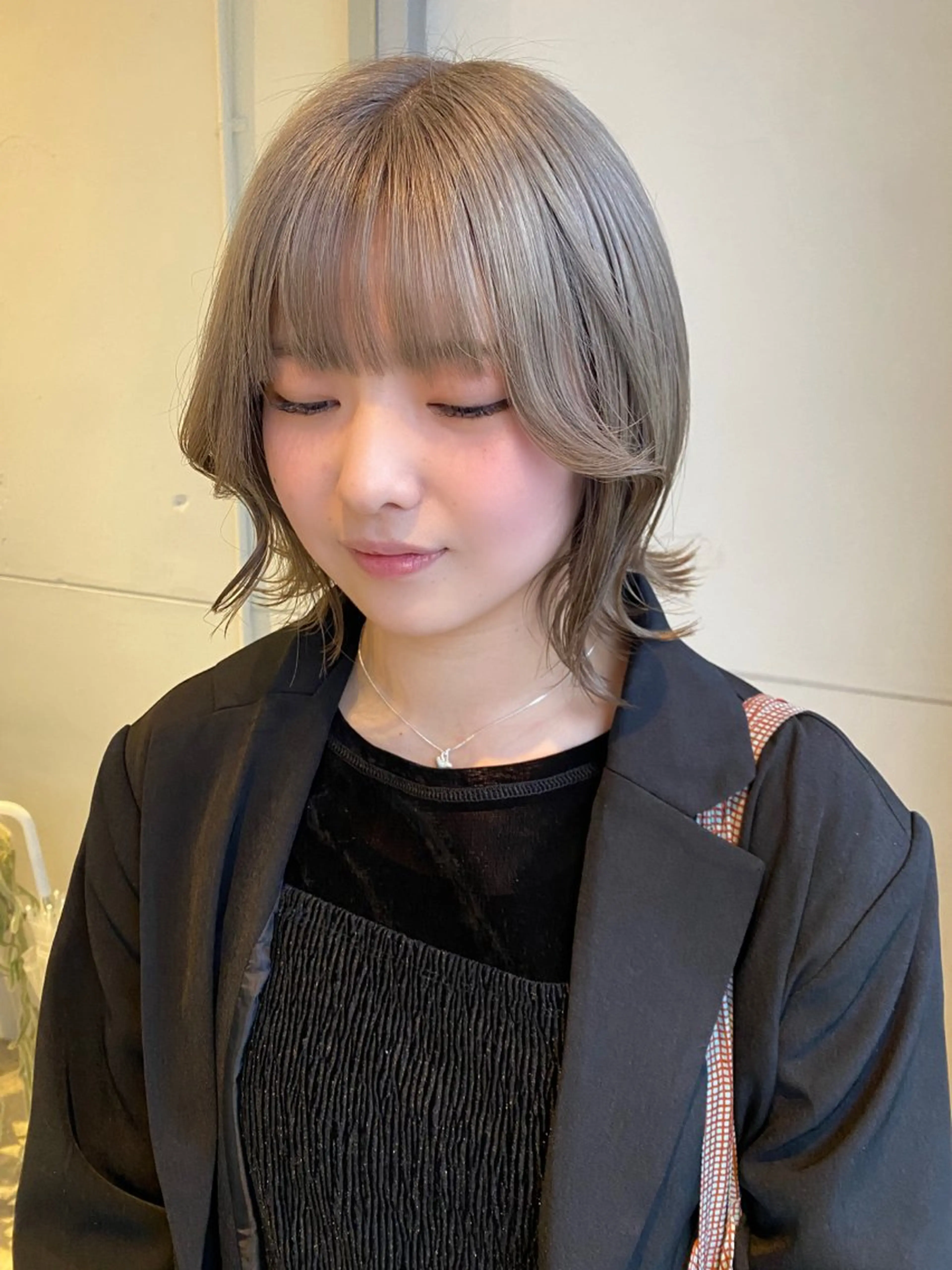 ミディアム カット ヘアカラー レイヤーカット/ ダブルカラー/櫻井のヘアスタイル