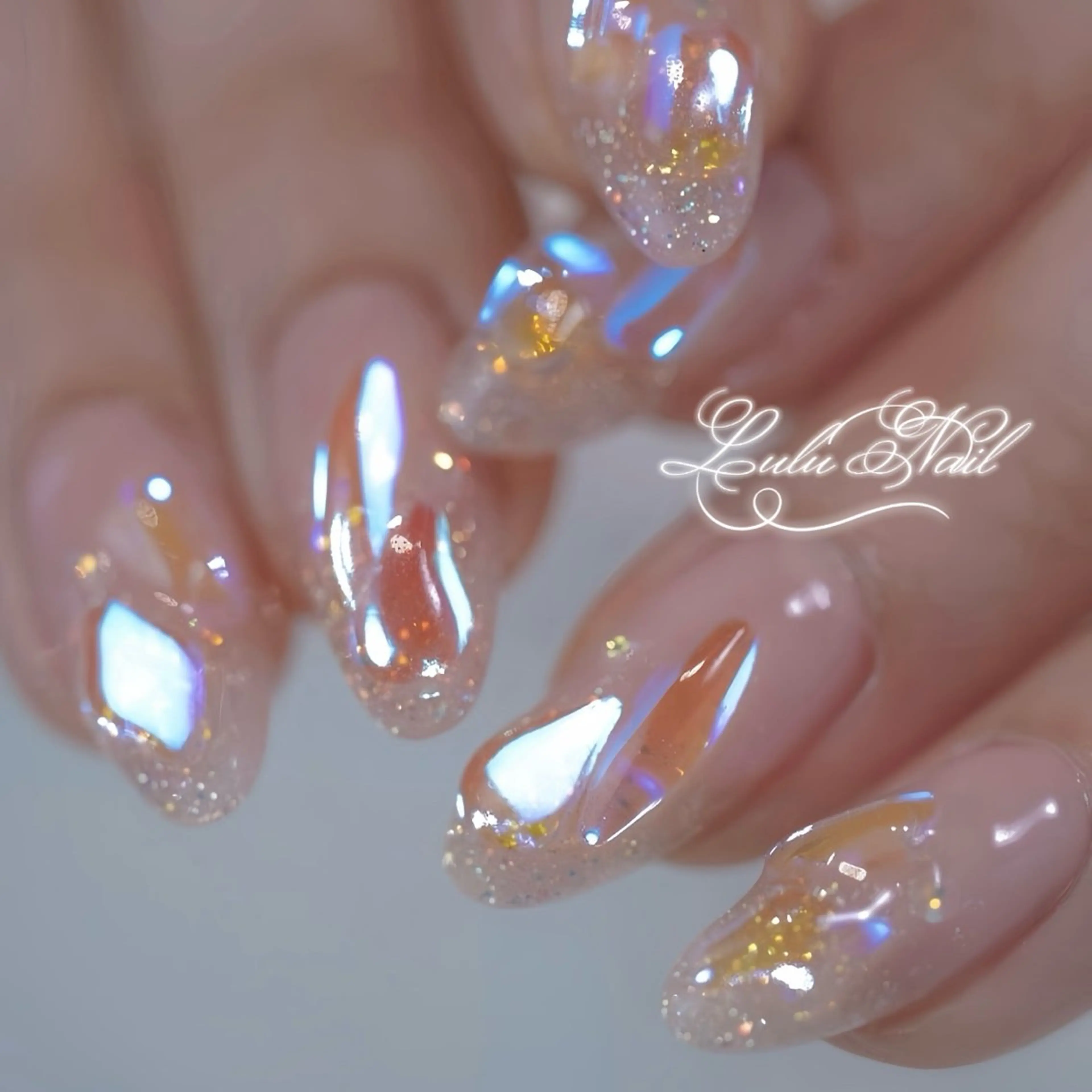 キラキラ氷ネイル🧊ベースカラー変更可能🧊の写真