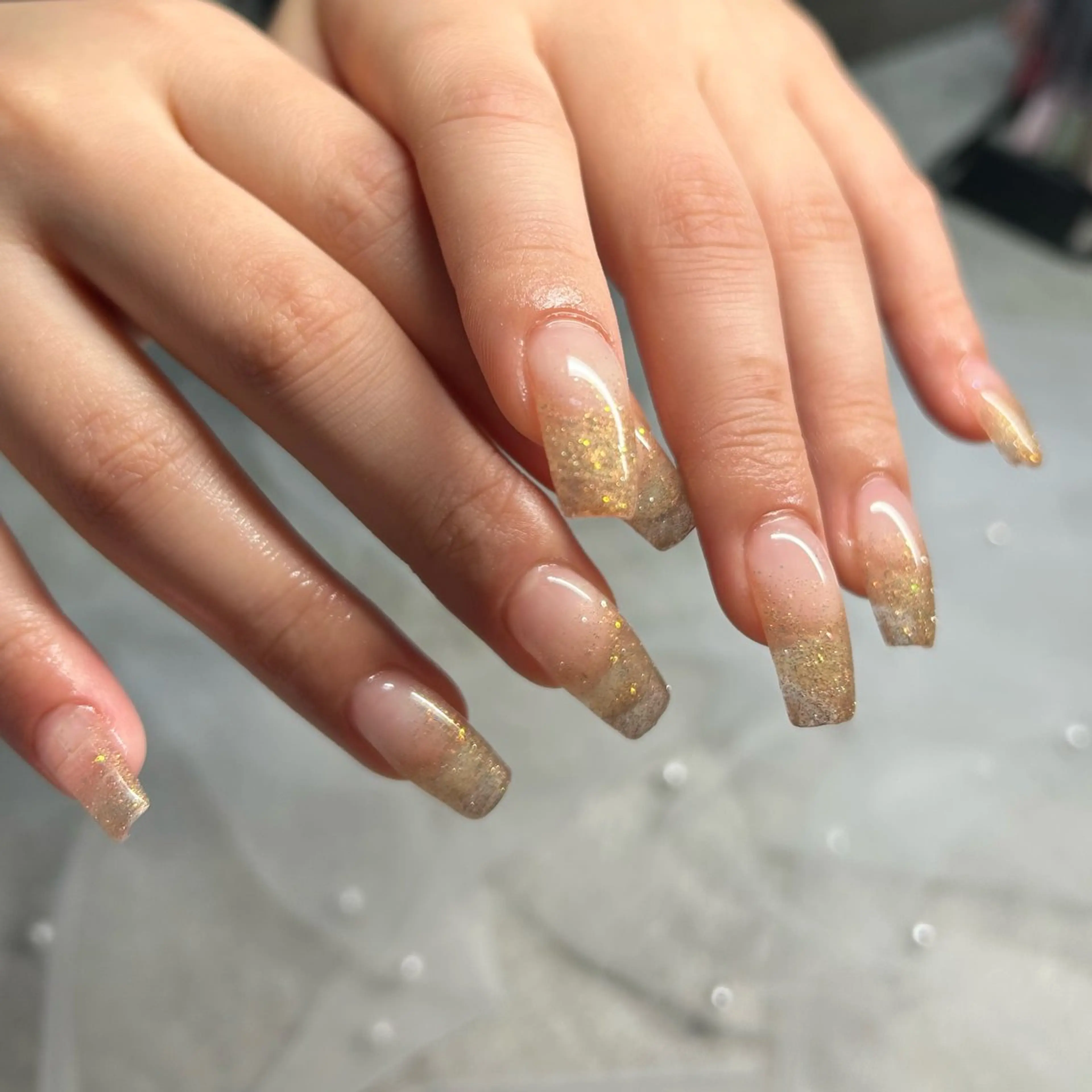 ネイル フラッシュネイル グラデーション キラキラネイル ラメ(グリッター) ラメグラデーション ten nail salon かえでのネイルデザイン
