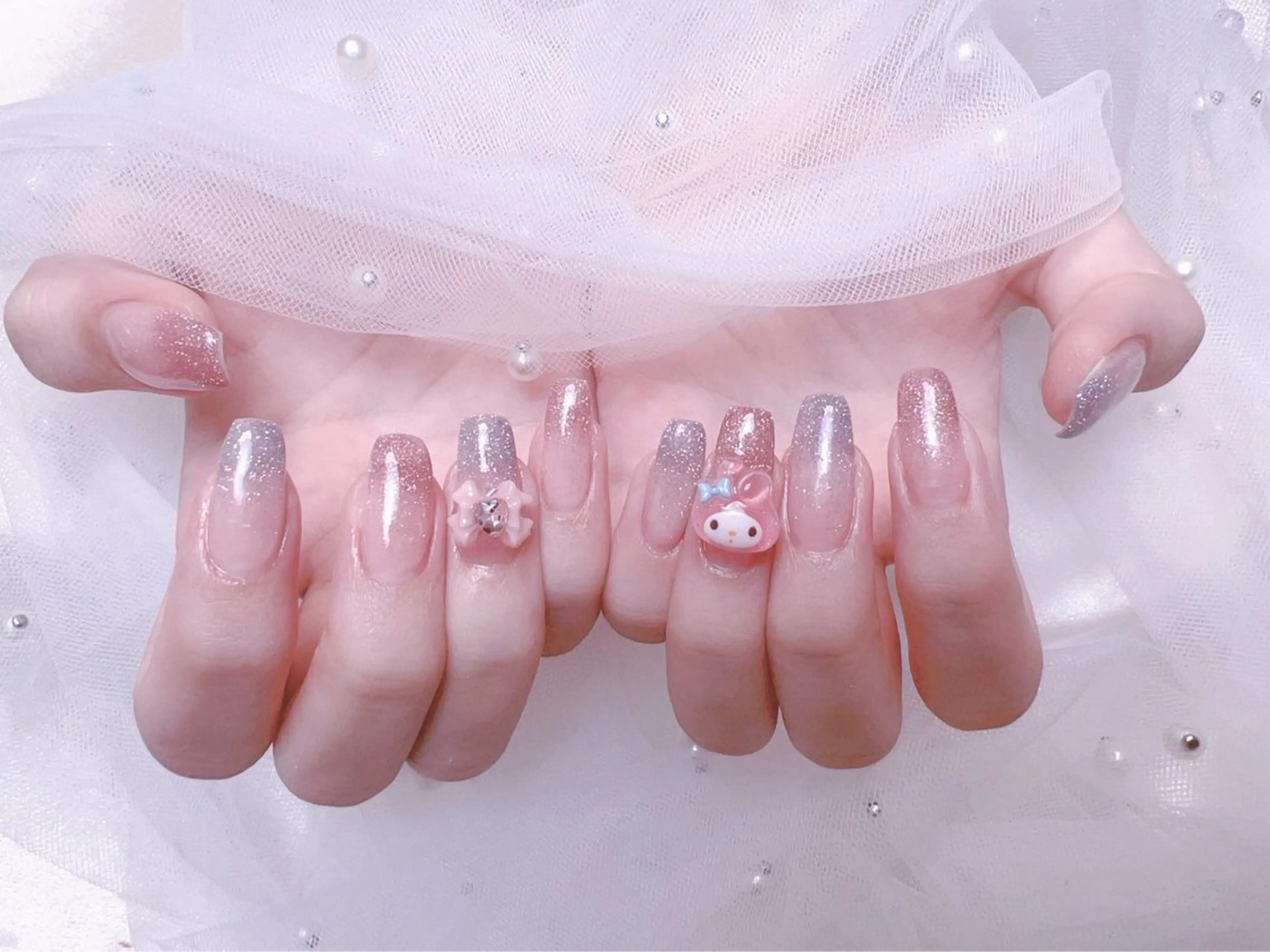 ネイル フレンチネイル ジェルネイル ハート 韓国ネイル マグネットネイル ハンドネイル ネイルサロン lotusのネイルデザイン