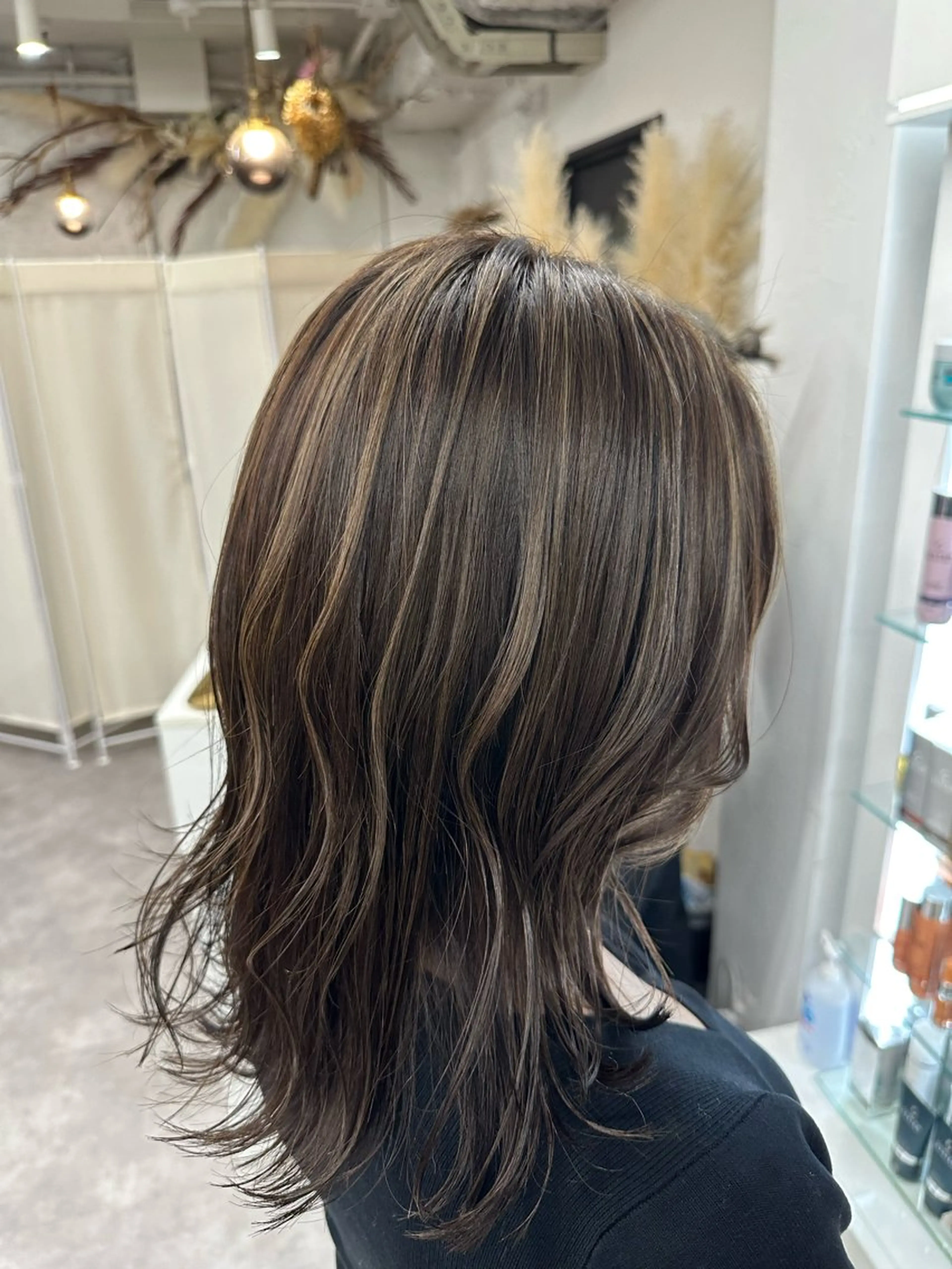 ミディアム カラー ヘアアレンジ ヘアカラー トリートメント 久米 治仁のヘアスタイル