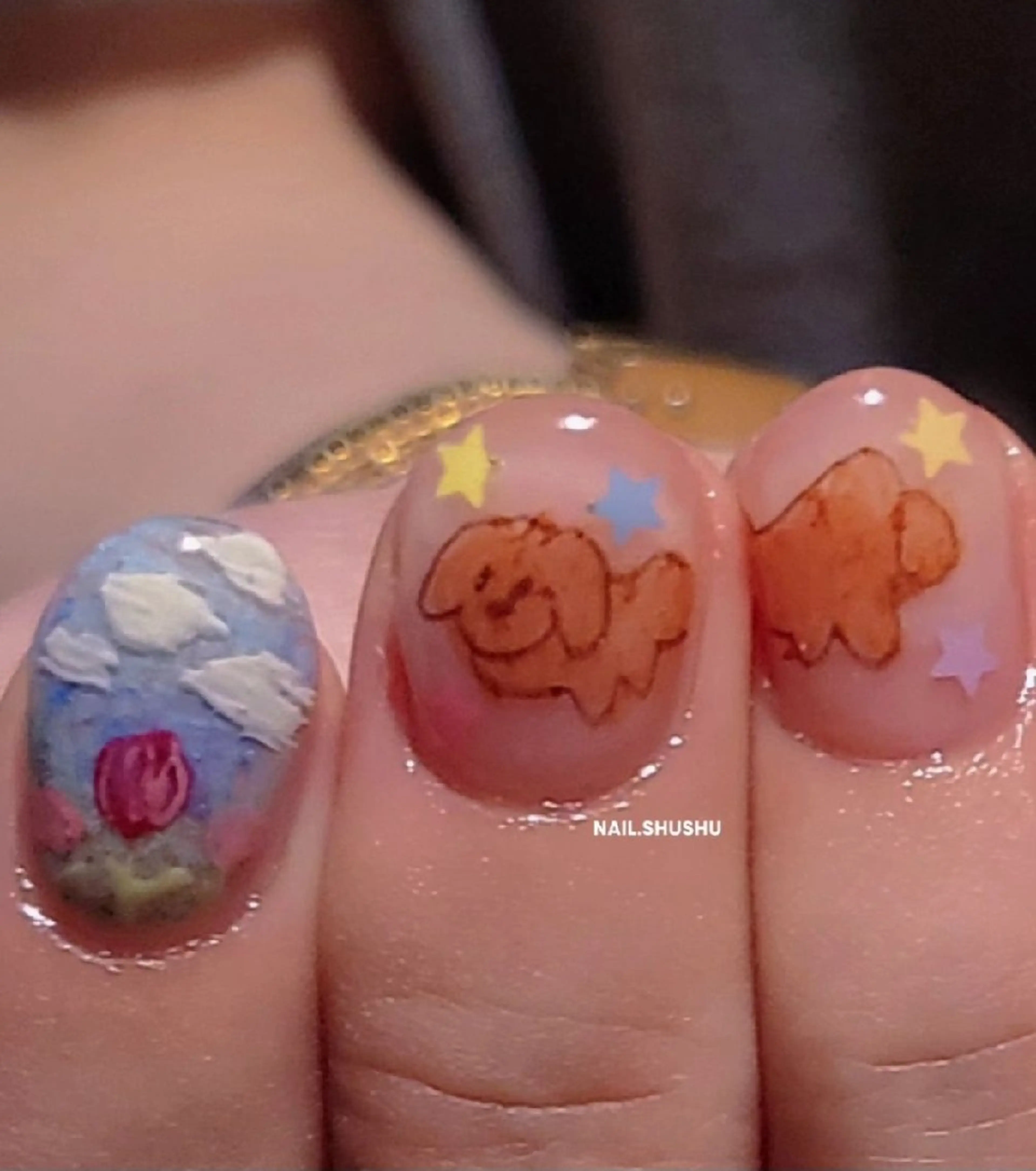 ネイル ハンドネイル 3dパーツ/流行り 👧shushu❤️のネイルデザイン