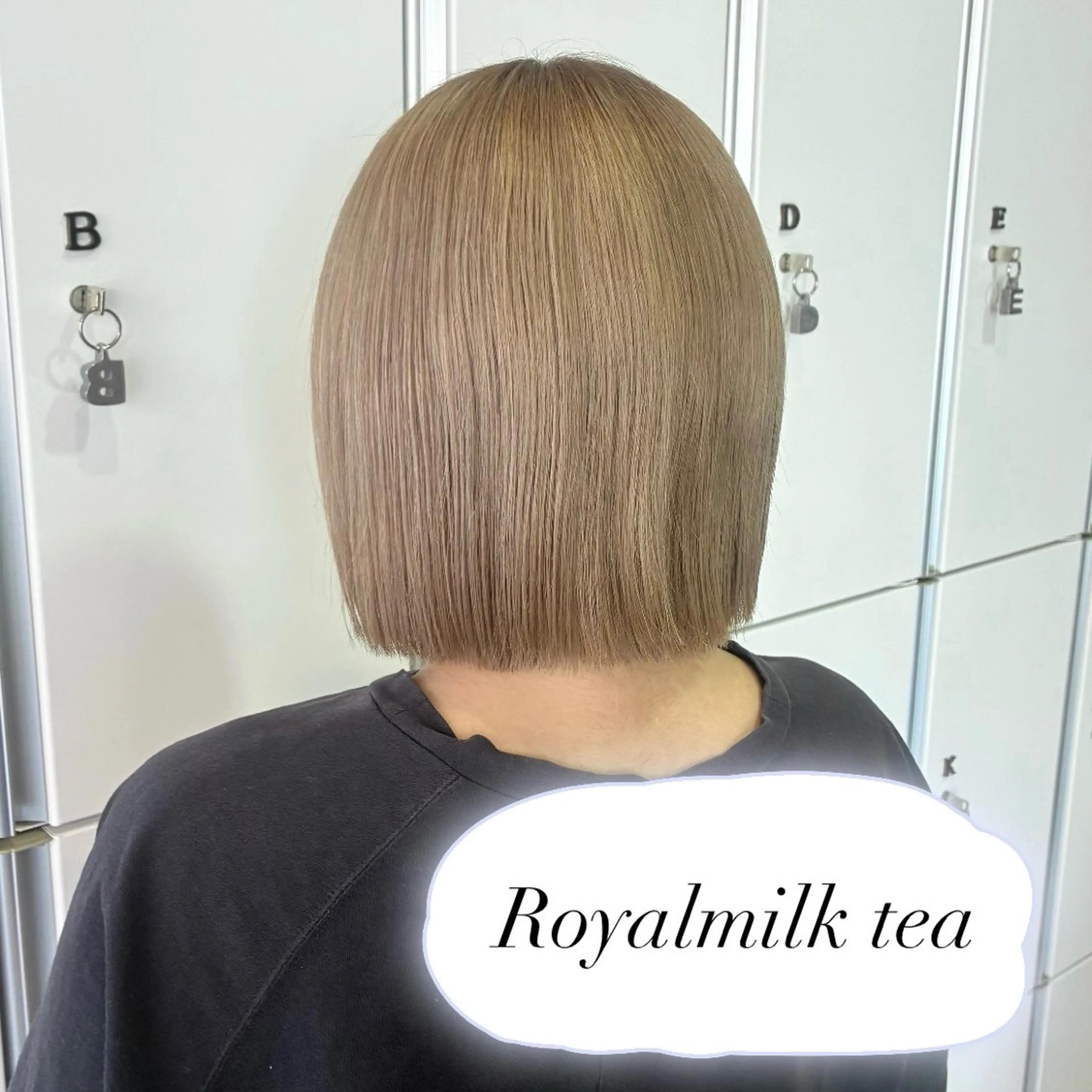 ショート カラー ヘアカラー トリートメント ミルクティーベージュ 暖色カラー/池田麻帆のヘアスタイル