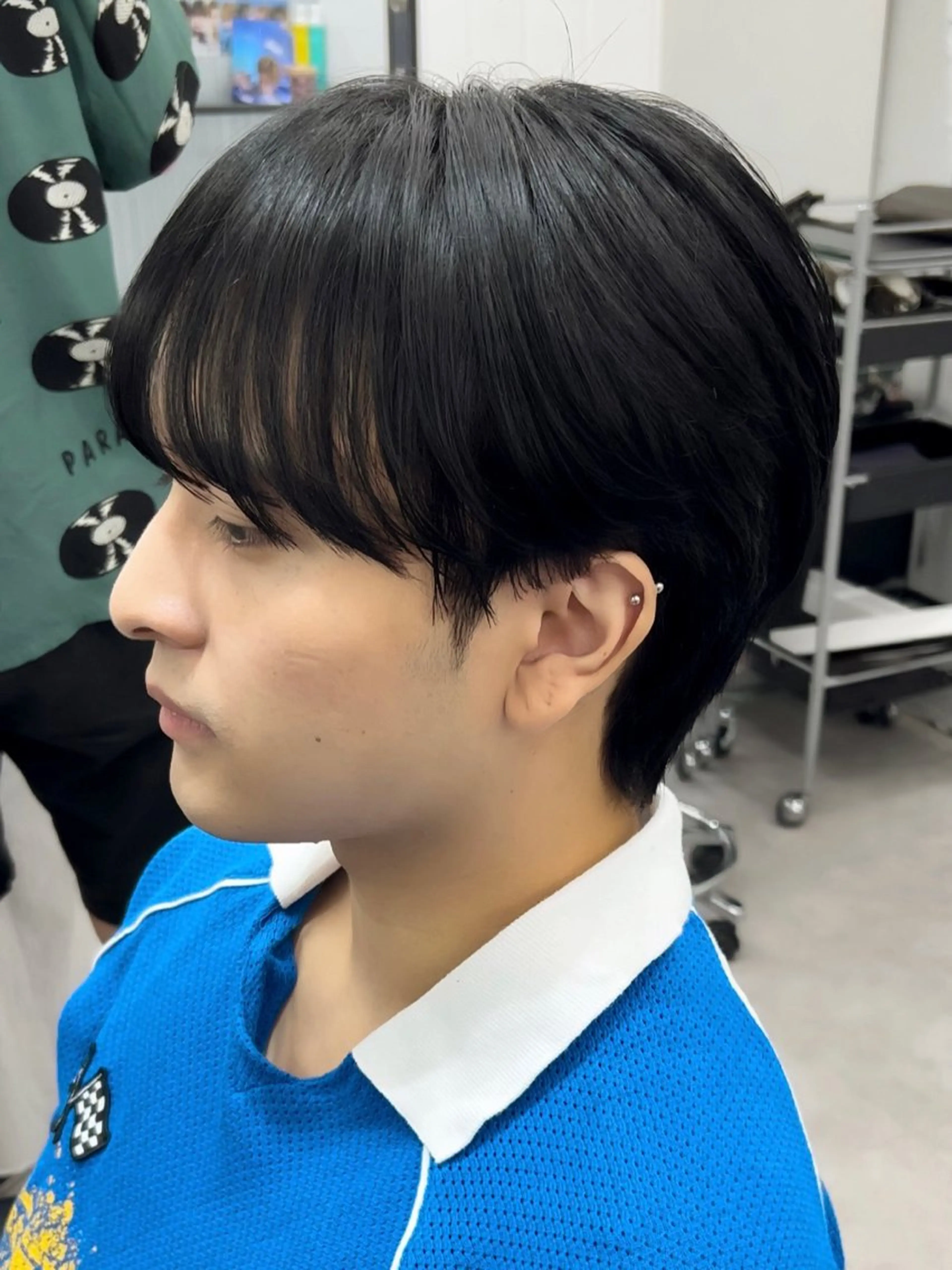 パーマ メンズ カット パーマ ヘアセット 曲がる縮毛矯正 LIBER 岩名のヘアスタイル