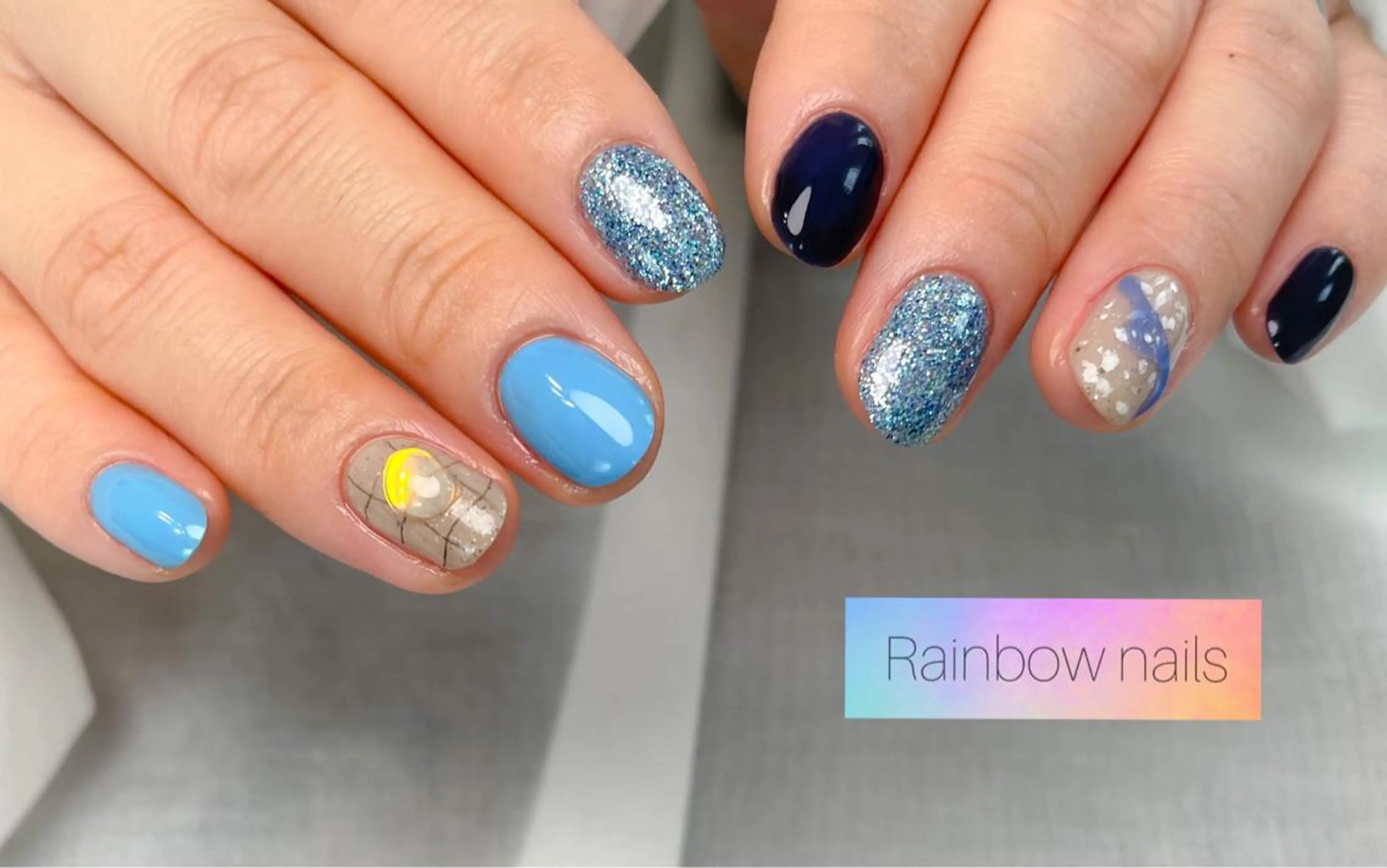 ネイル Rainbow nailsくろちゃんのネイルデザイン