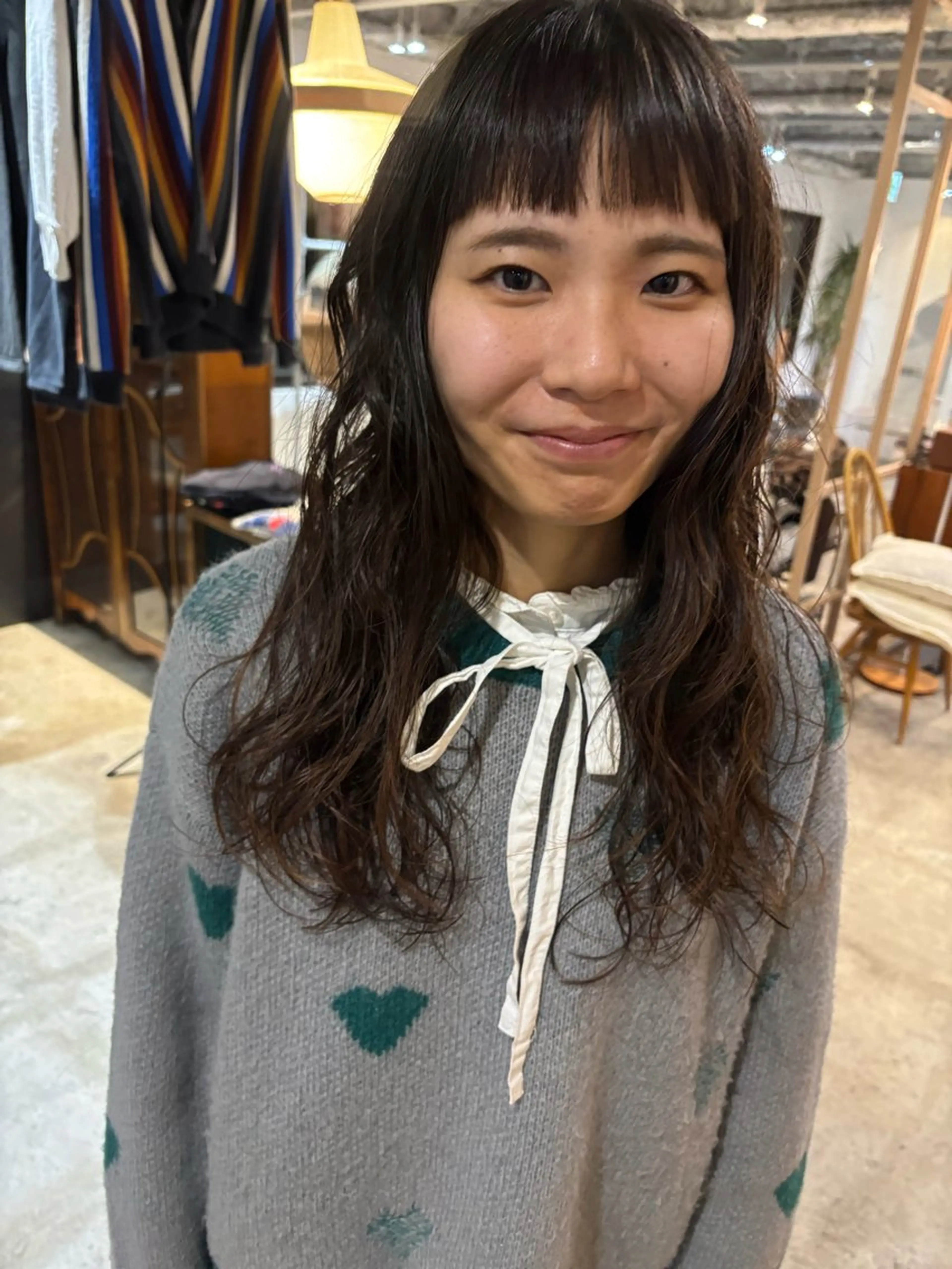 ロング カラー パーマ カット パーマ トリートメント Hayashi Shioriのヘアスタイル