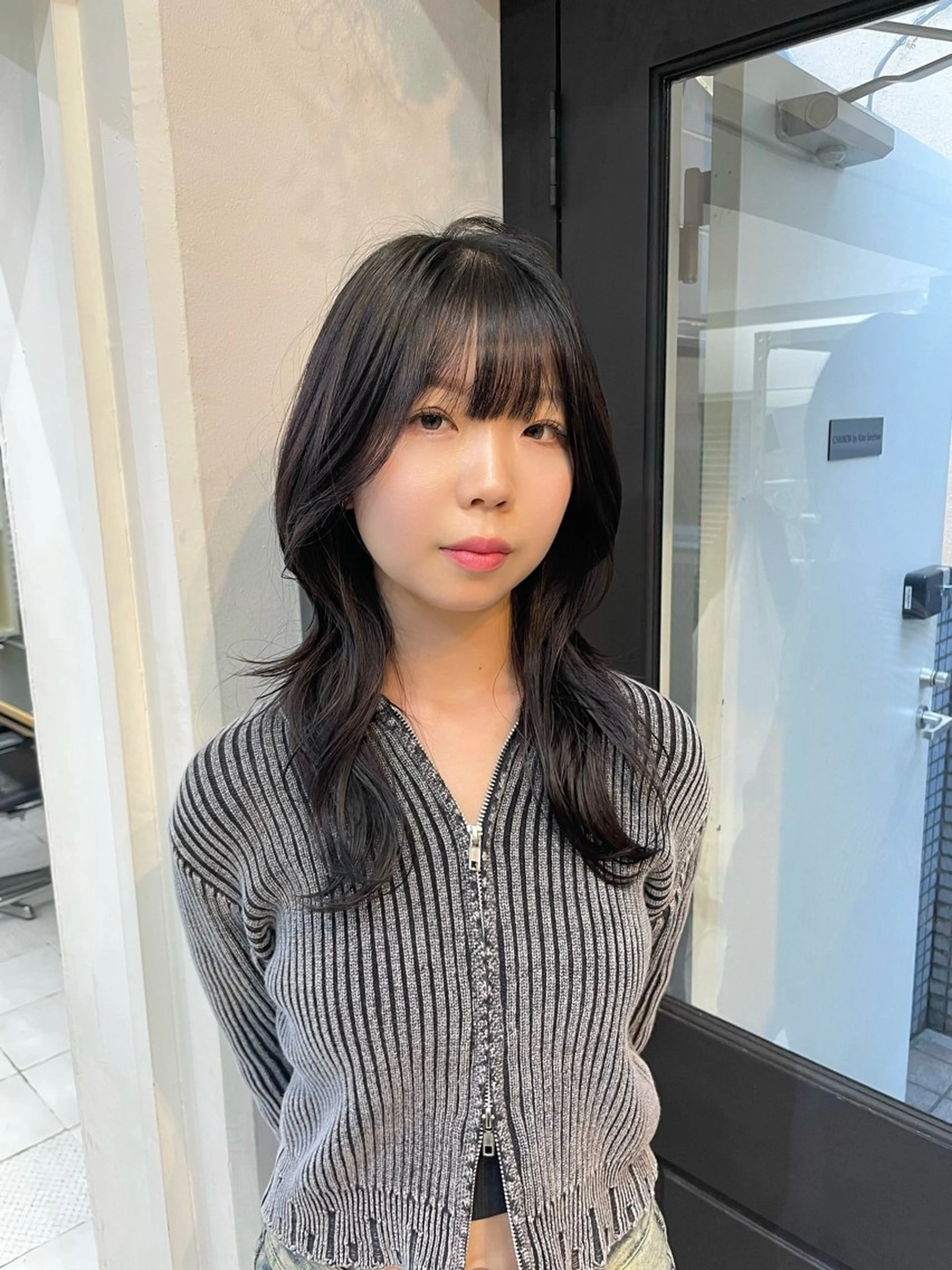セミロング ハッシュカット 韓国風ヘア カット yu-kaハッシュ カット/韓国レイヤーのヘアスタイル