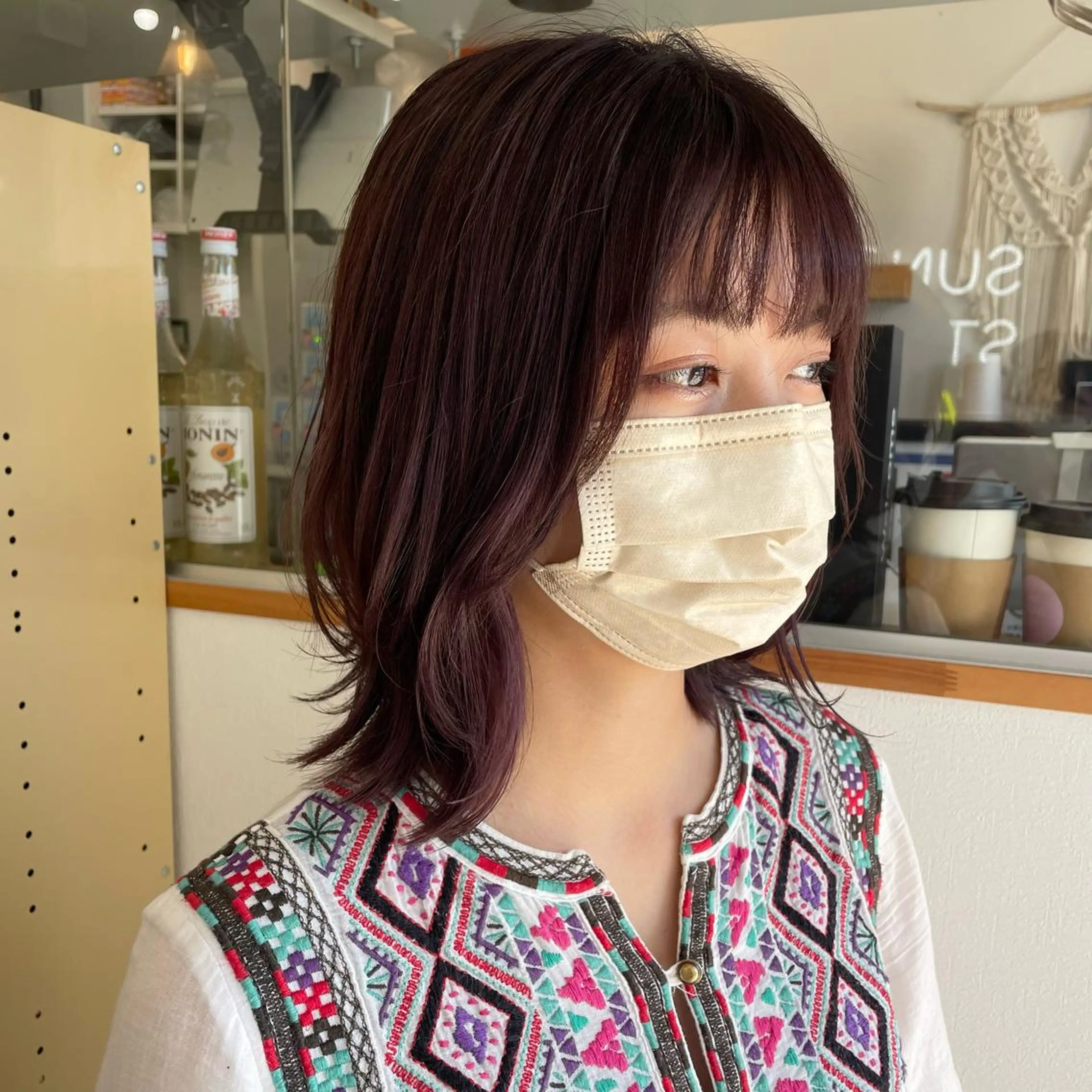 ミディアム ミディアムレイヤー レイヤーカット カット ヘアカラー トリートメント SUNC🍀大熊 花奈絵🍀のヘアスタイル