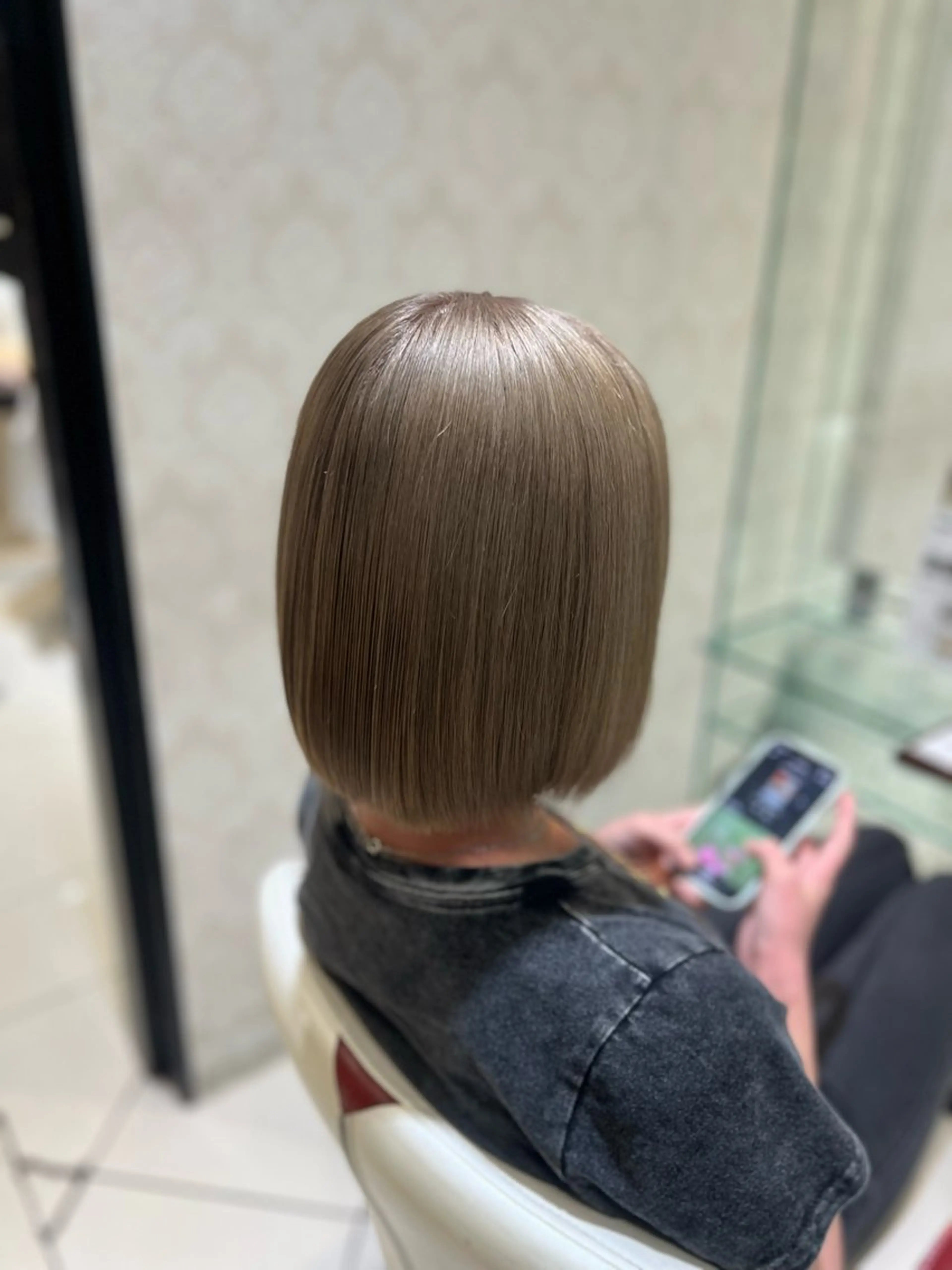 ミディアム カラー バレイヤージュ ベージュカラー ブリーチ ブロンド ダブルカラー ボブ/ハイトーン髪質 改善/越谷✨クラモチのヘアスタイル