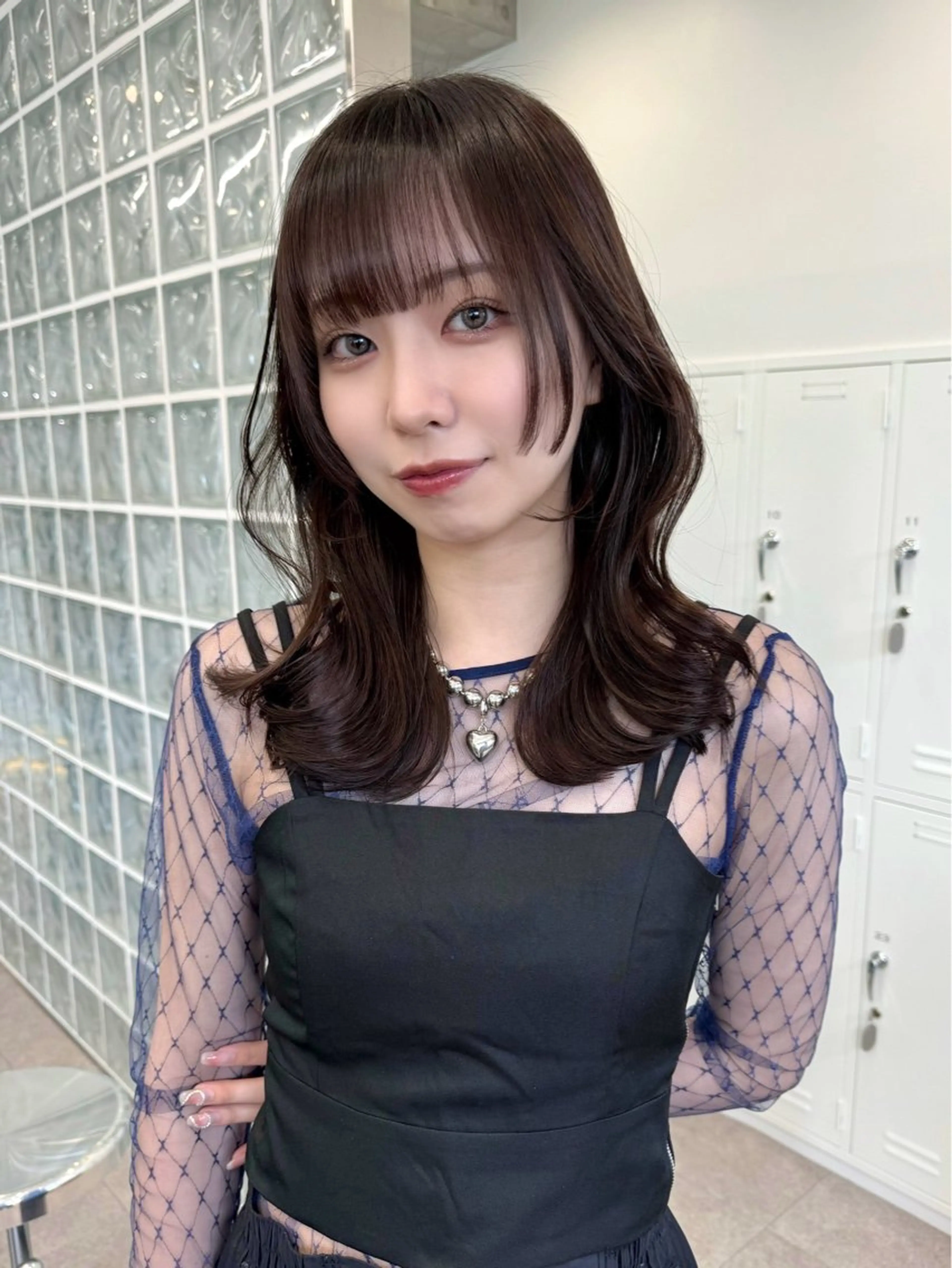 ミディアム くびれヘア くびれレイヤー レイヤーカット Cinq所属・ハイライト🌟/ ボブ/豊田のヘアスタイル