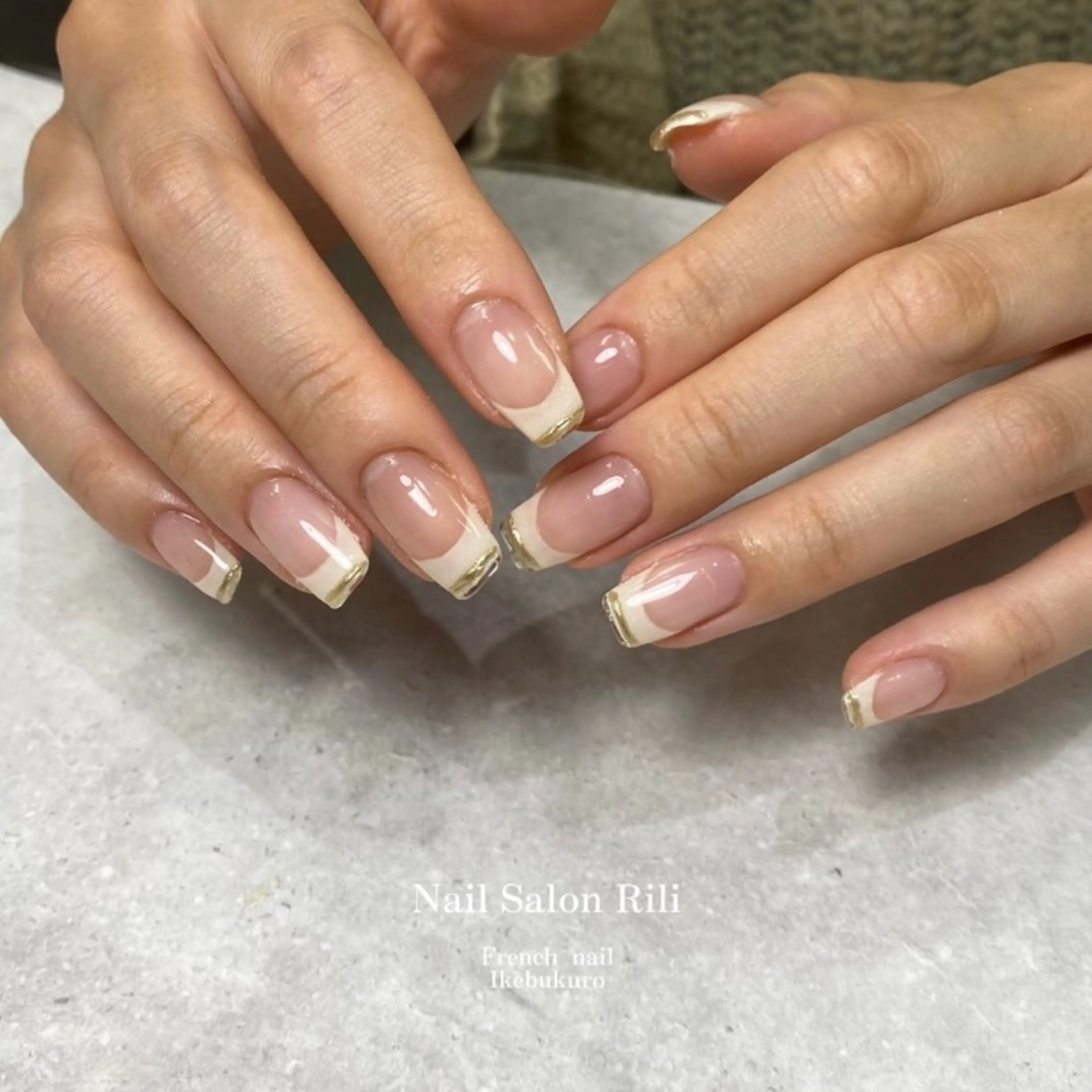 ネイル クリアネイル ジェルネイル ゴールド C. Ricoのネイルデザイン