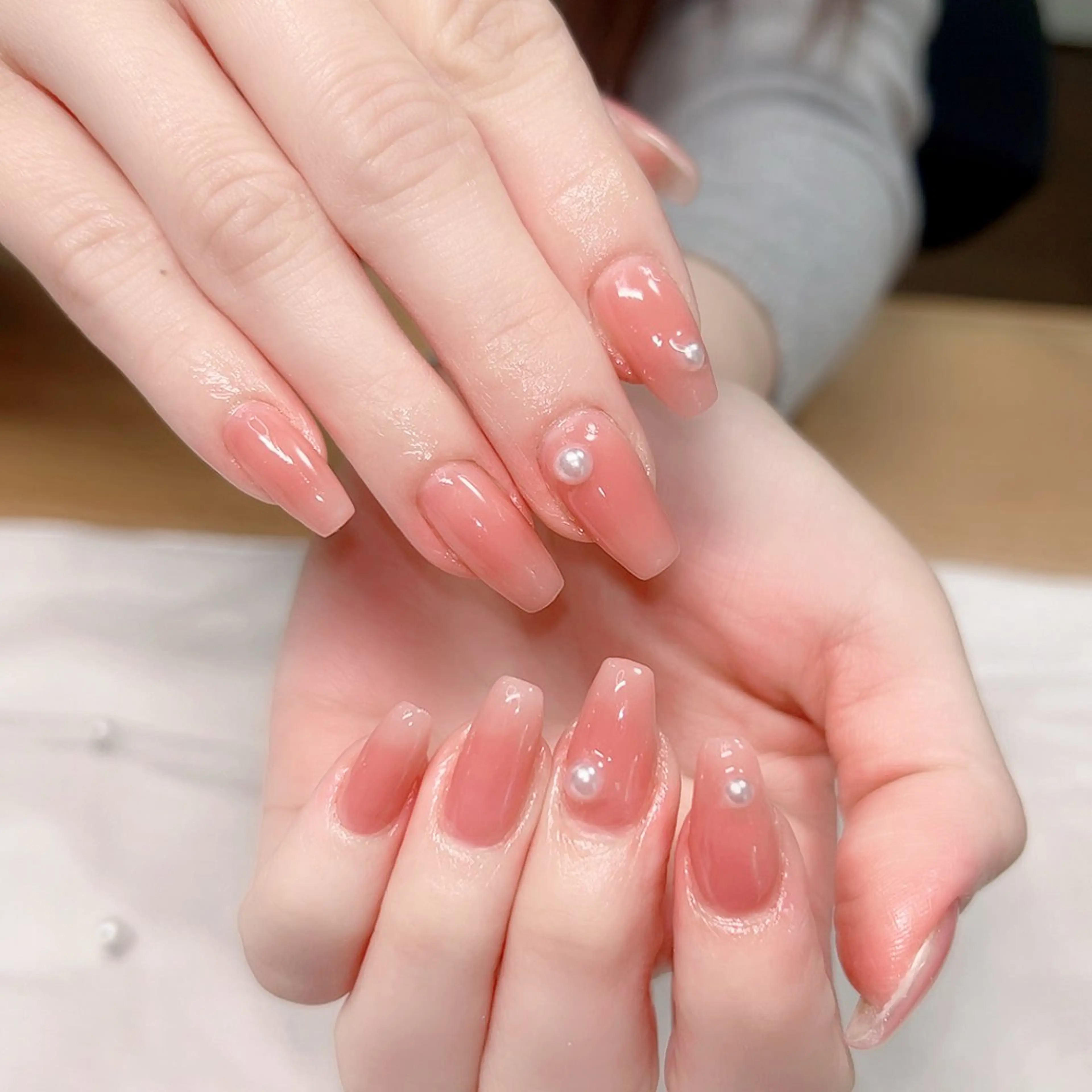 ネイル オフィスネイル ワンカラーネイル ピンク ハンドネイル Cute Tips nailのネイルデザイン