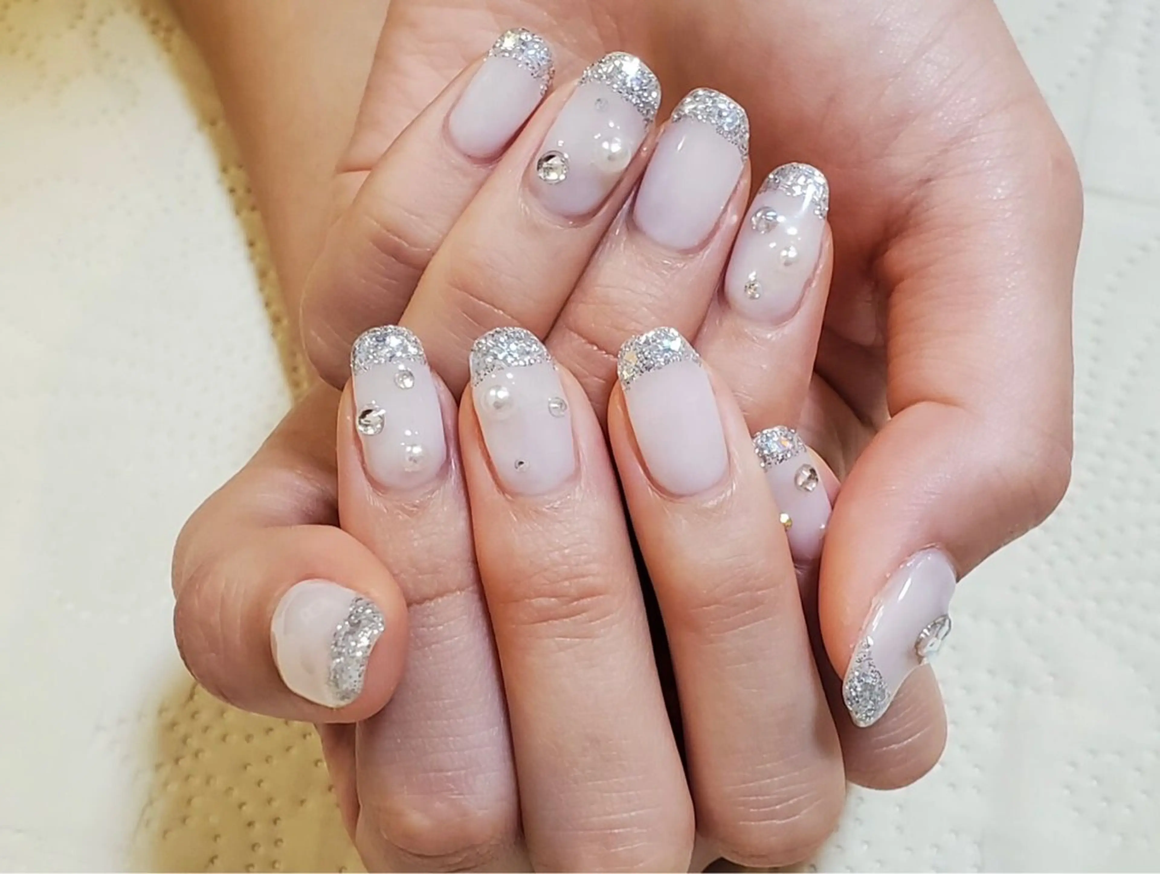 【3月14日限定‼️】オフ込みワンカラーガラスフレンチネイル💅の写真