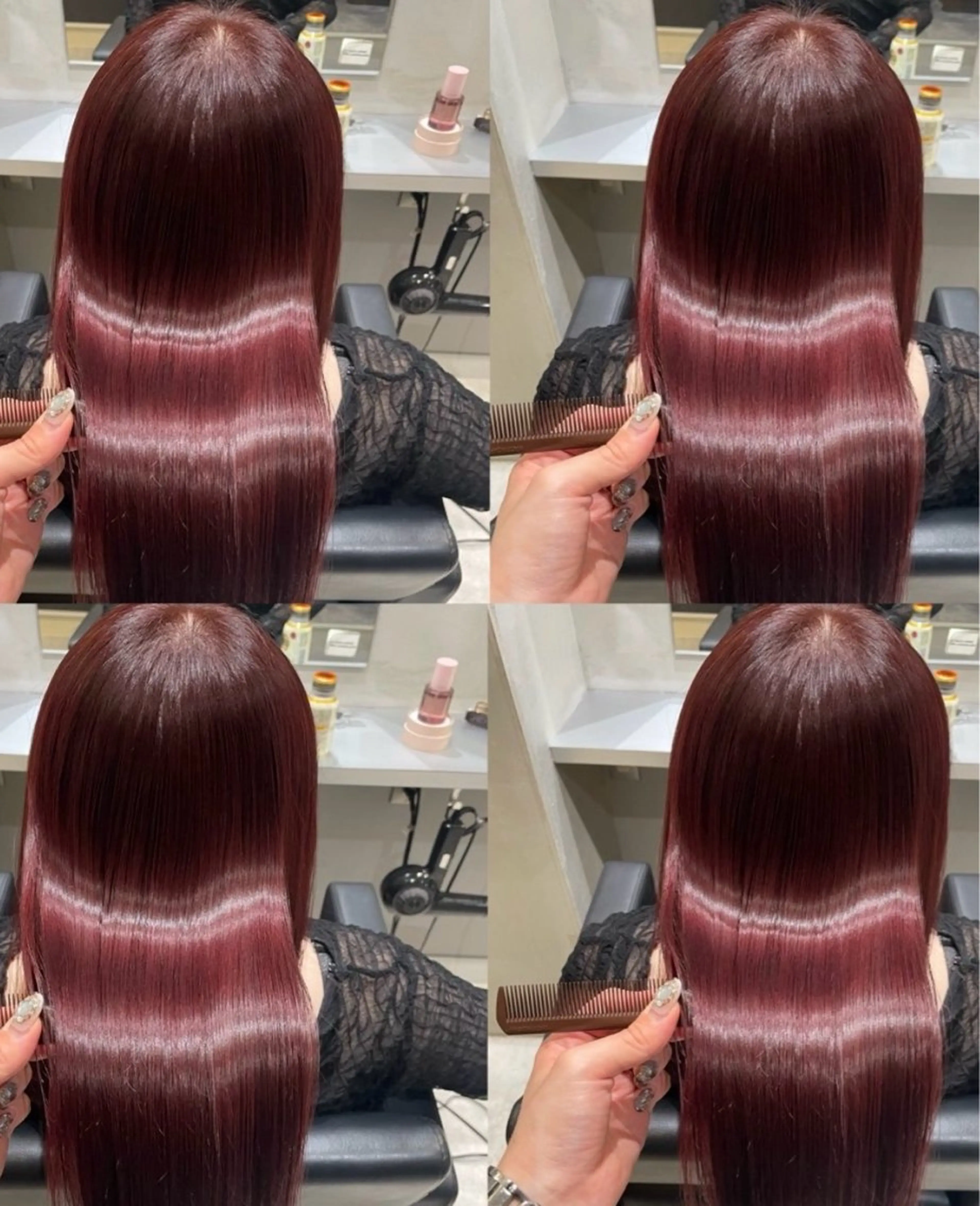 暖色系ケアカラー➕トリートメント➕超音波アイロン〖 髪質改善/韓国ヘア🇰🇷〗(暖色,艶髪)の写真